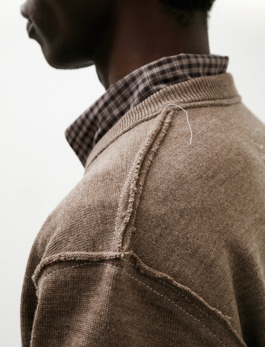 Frankenstein Merino Wool Sweater Light Brown - Image 2