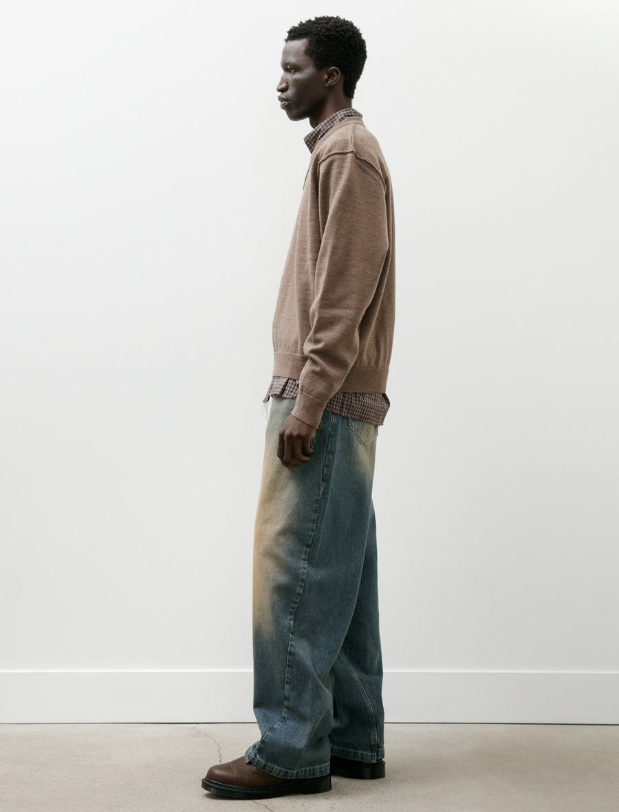 Frankenstein Merino Wool Sweater Light Brown - Image 5