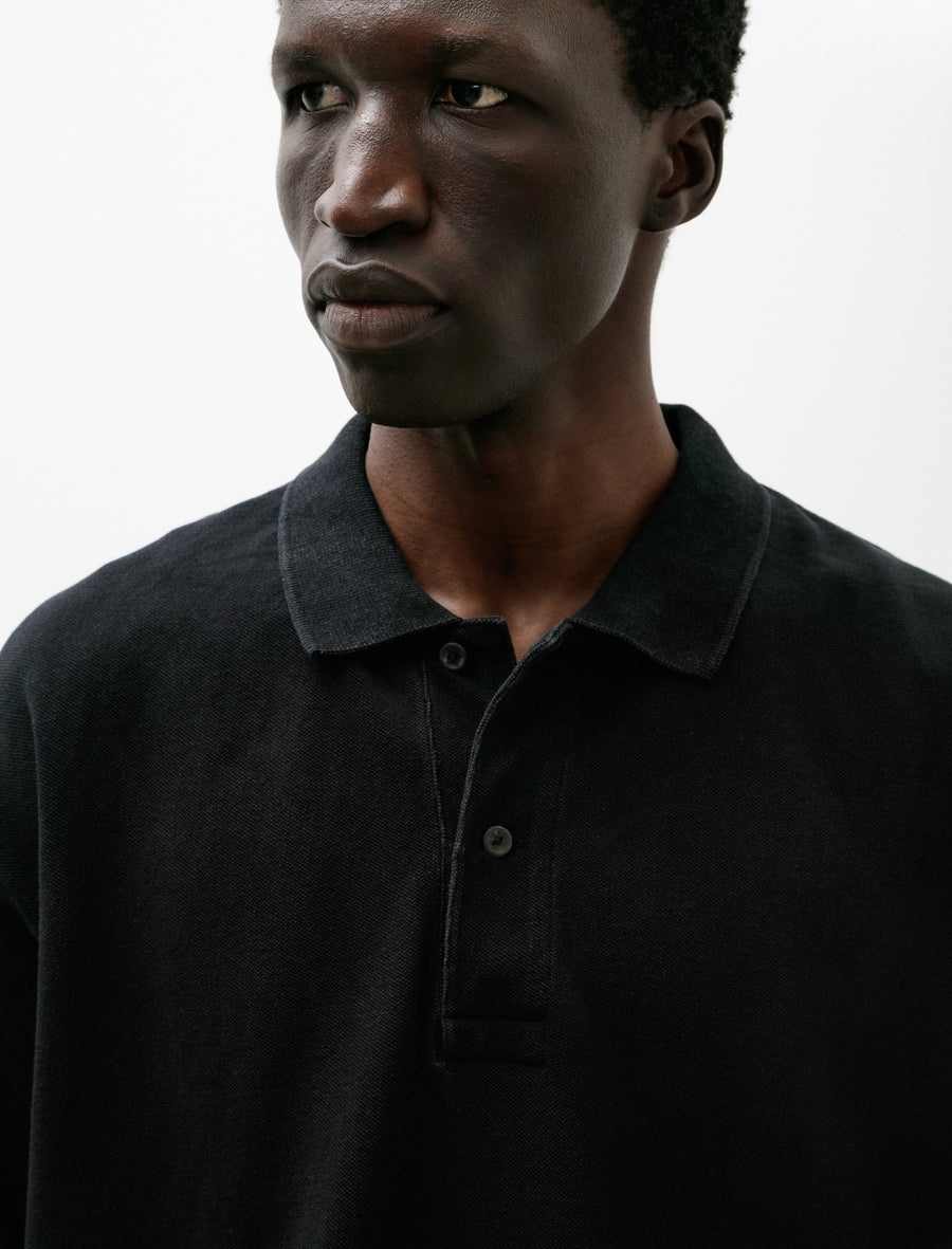Pique Short Sleeve Polo Shirt Black - Image 4