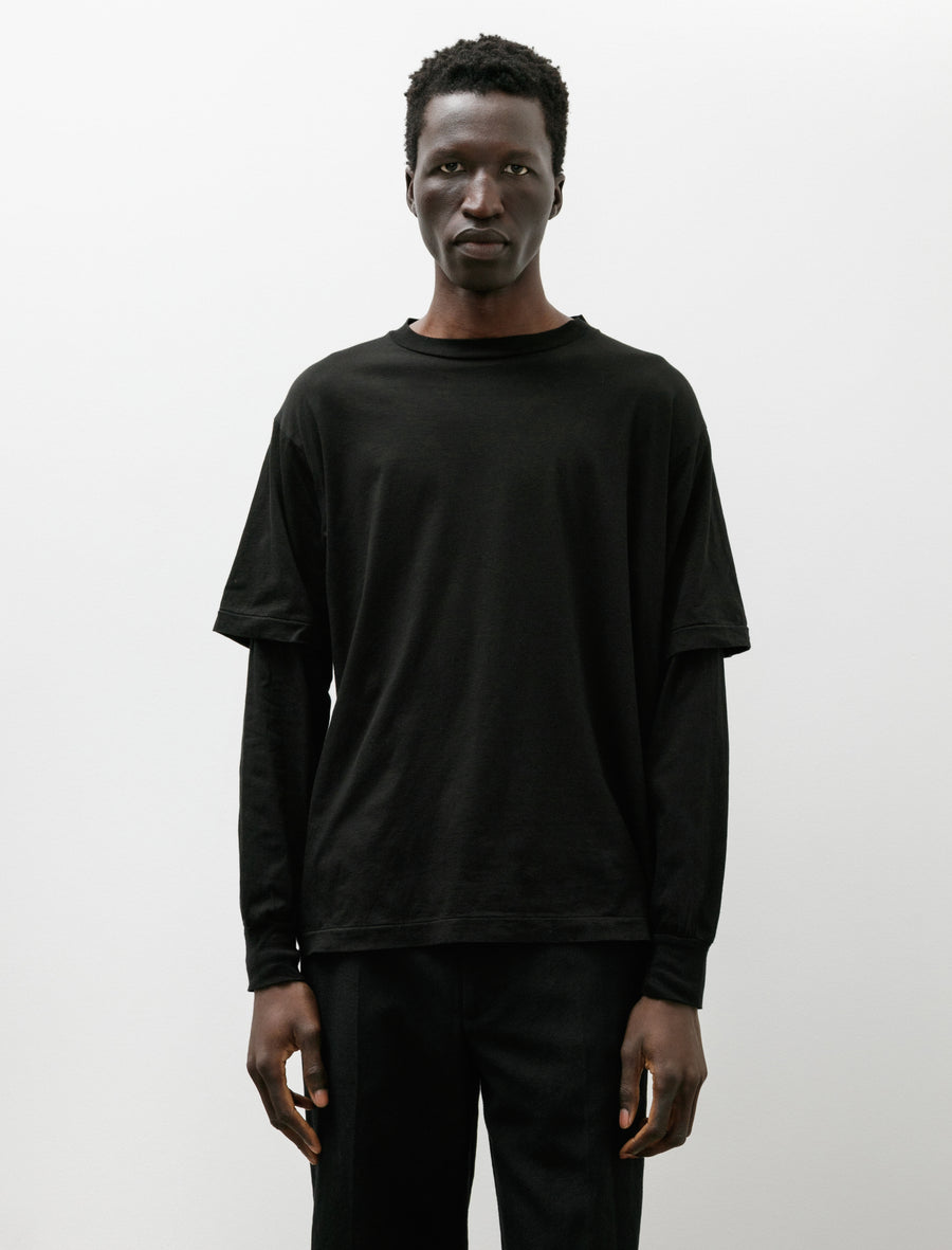 Thin Cotton Layered T-Shirt Black - Image 1