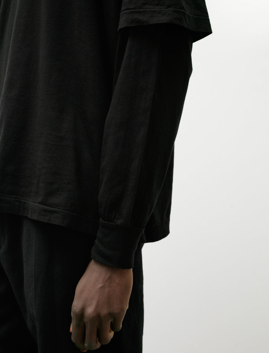 Thin Cotton Layered T-Shirt Black - Image 3