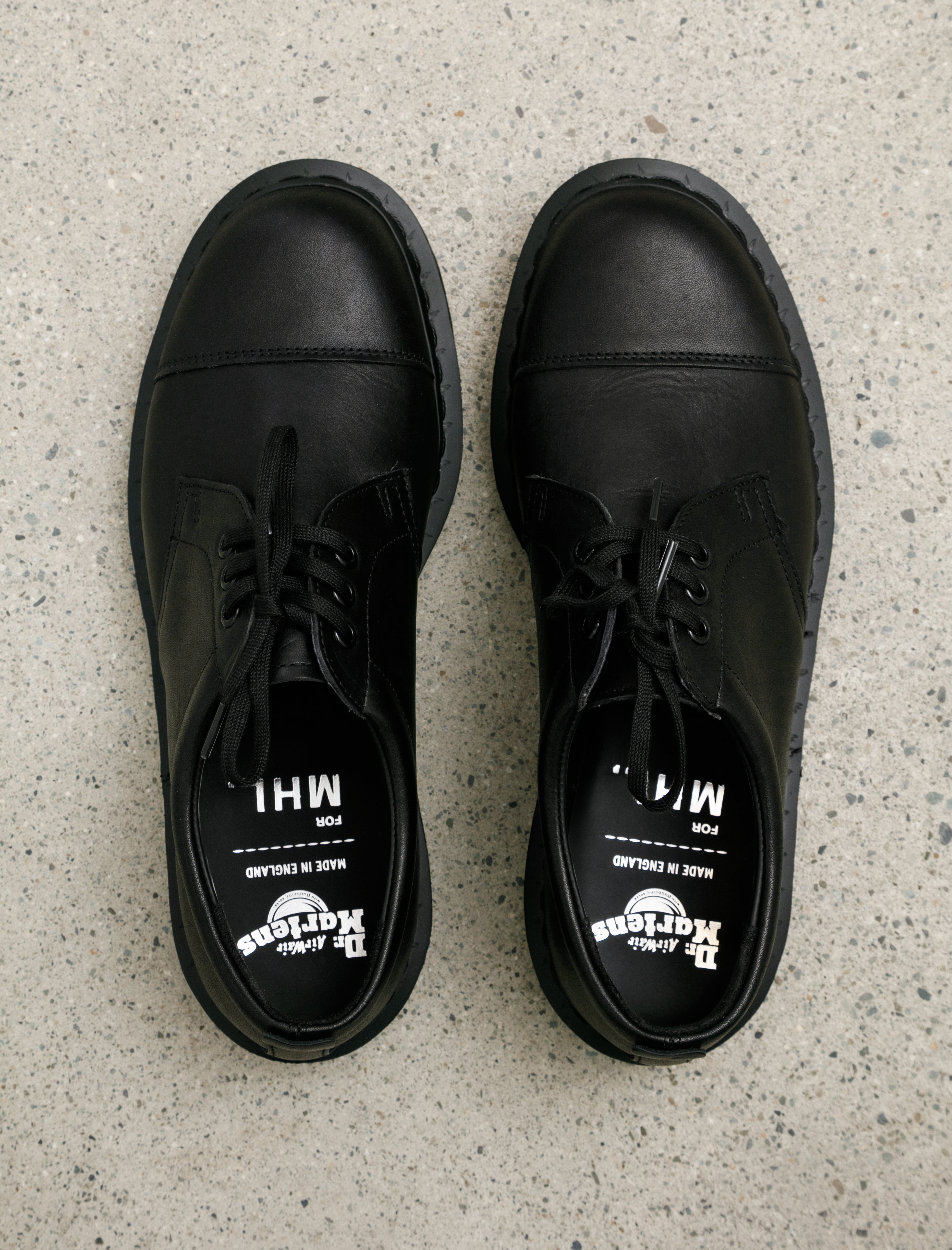MHL x Dr. Martens 1461 Shoe Black Grained Oiled