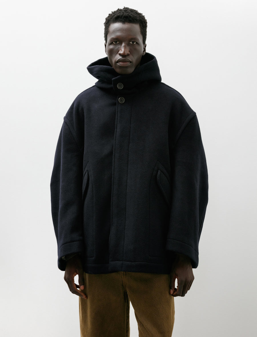 Pablo Parka Short Recycled Wool Navy - Image 1