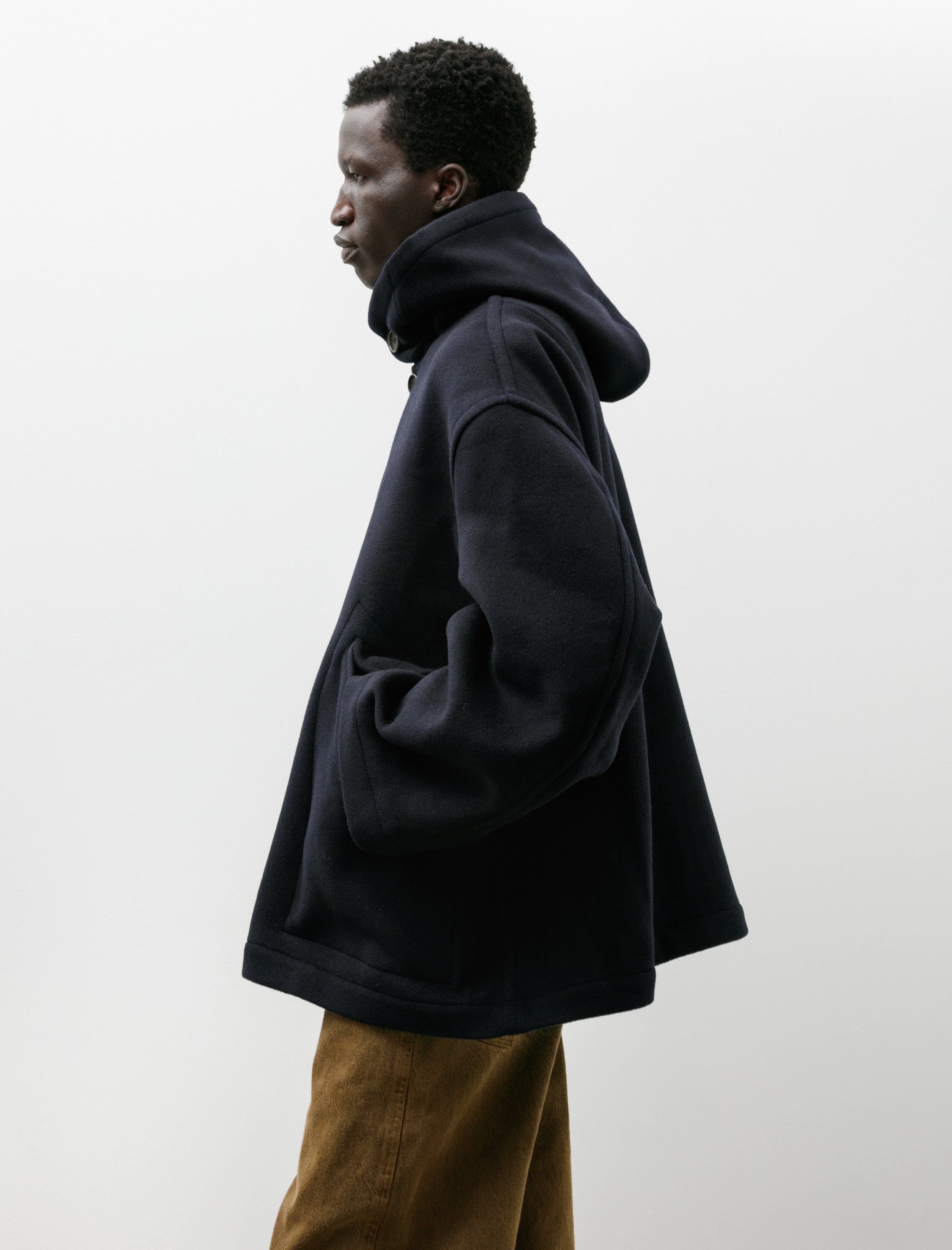 Sono  Pablo Parka Short Recycled Wool Navy