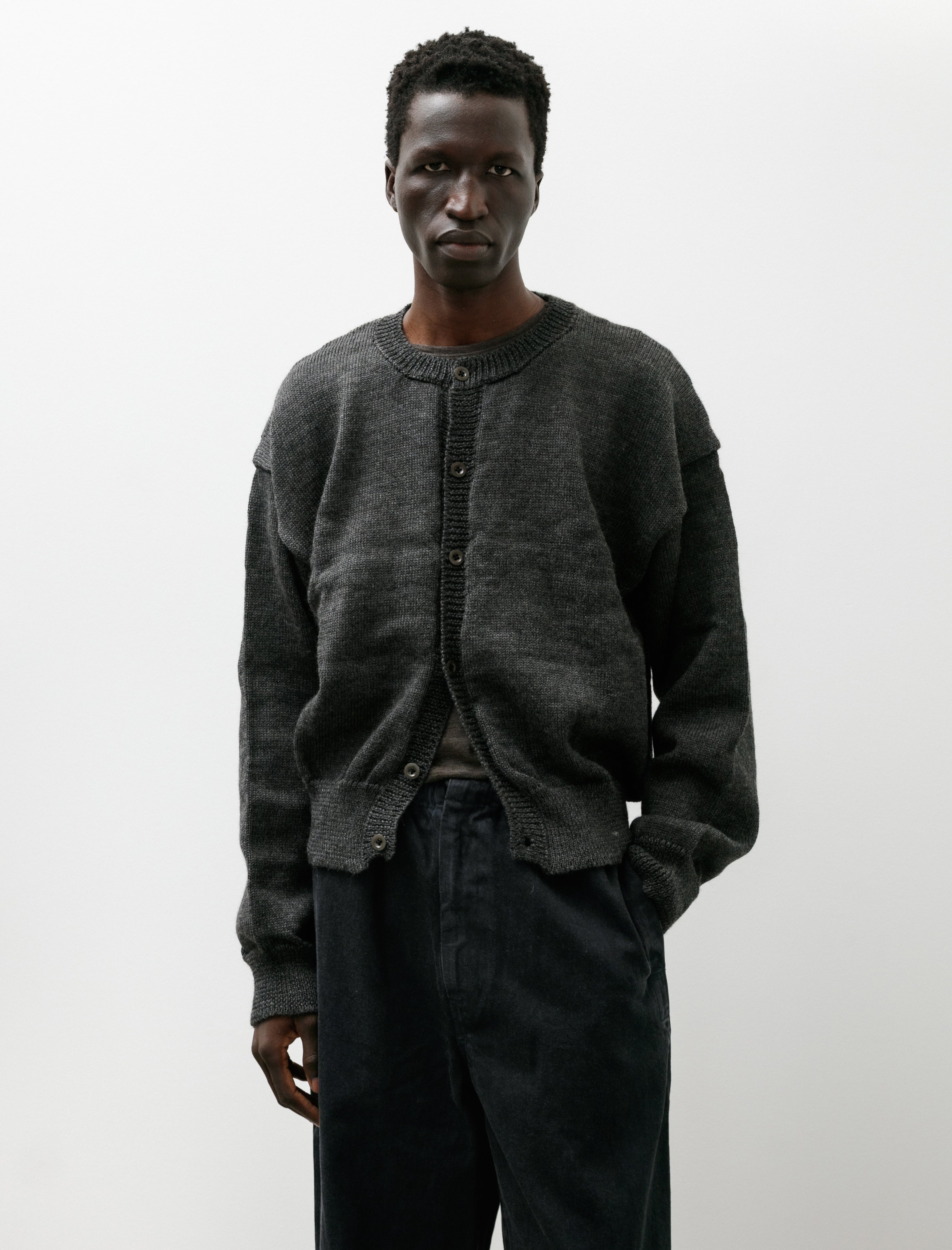 Sono Caspa Cardigan Alpaca Wool Charcoal