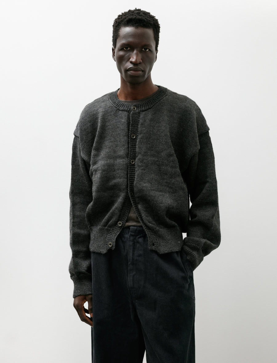 Caspa Cardigan Alpaca Wool Charcoal - Image 1