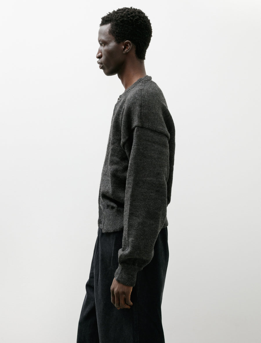 Caspa Cardigan Alpaca Wool Charcoal - Image 3