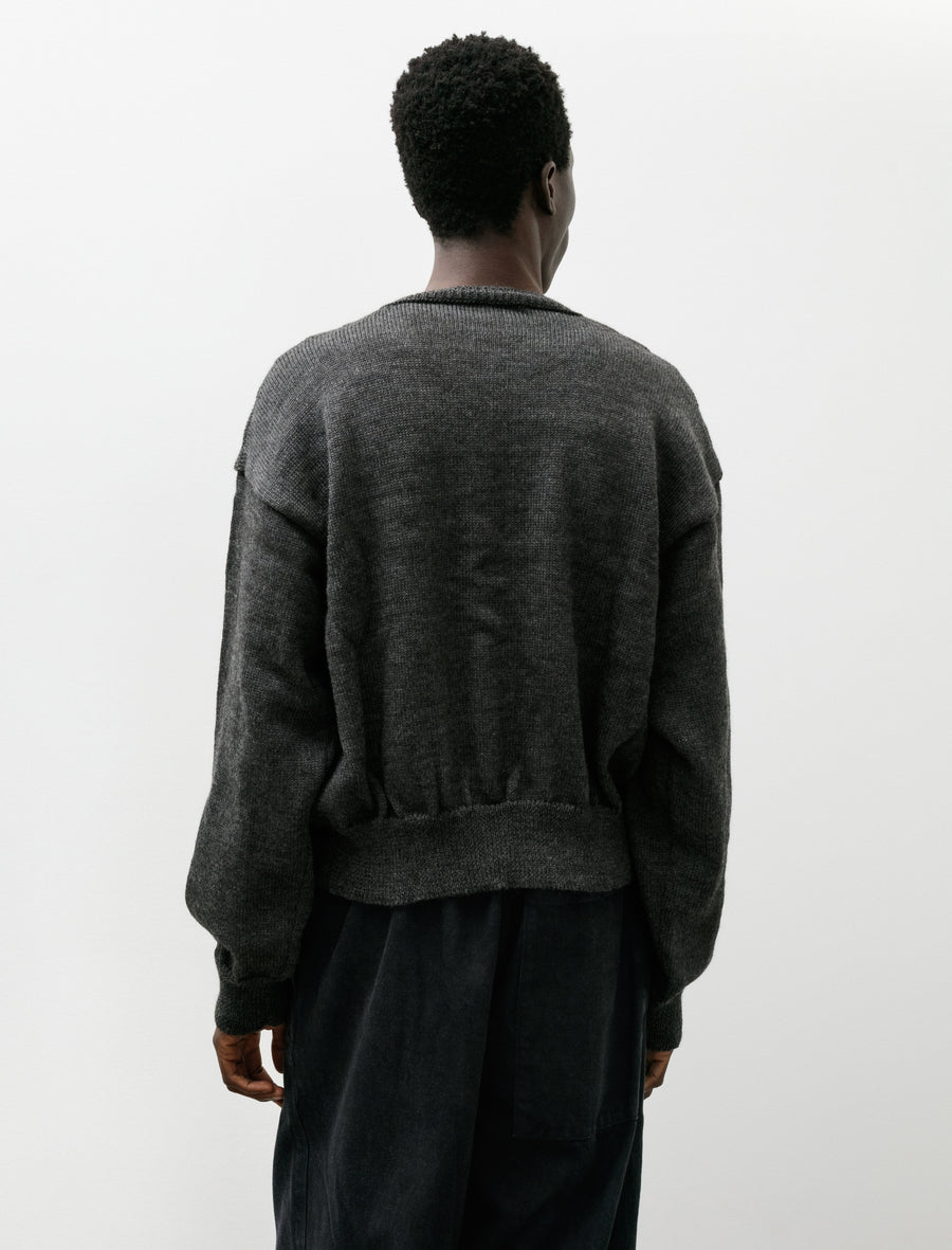 Caspa Cardigan Alpaca Wool Charcoal - Image 2