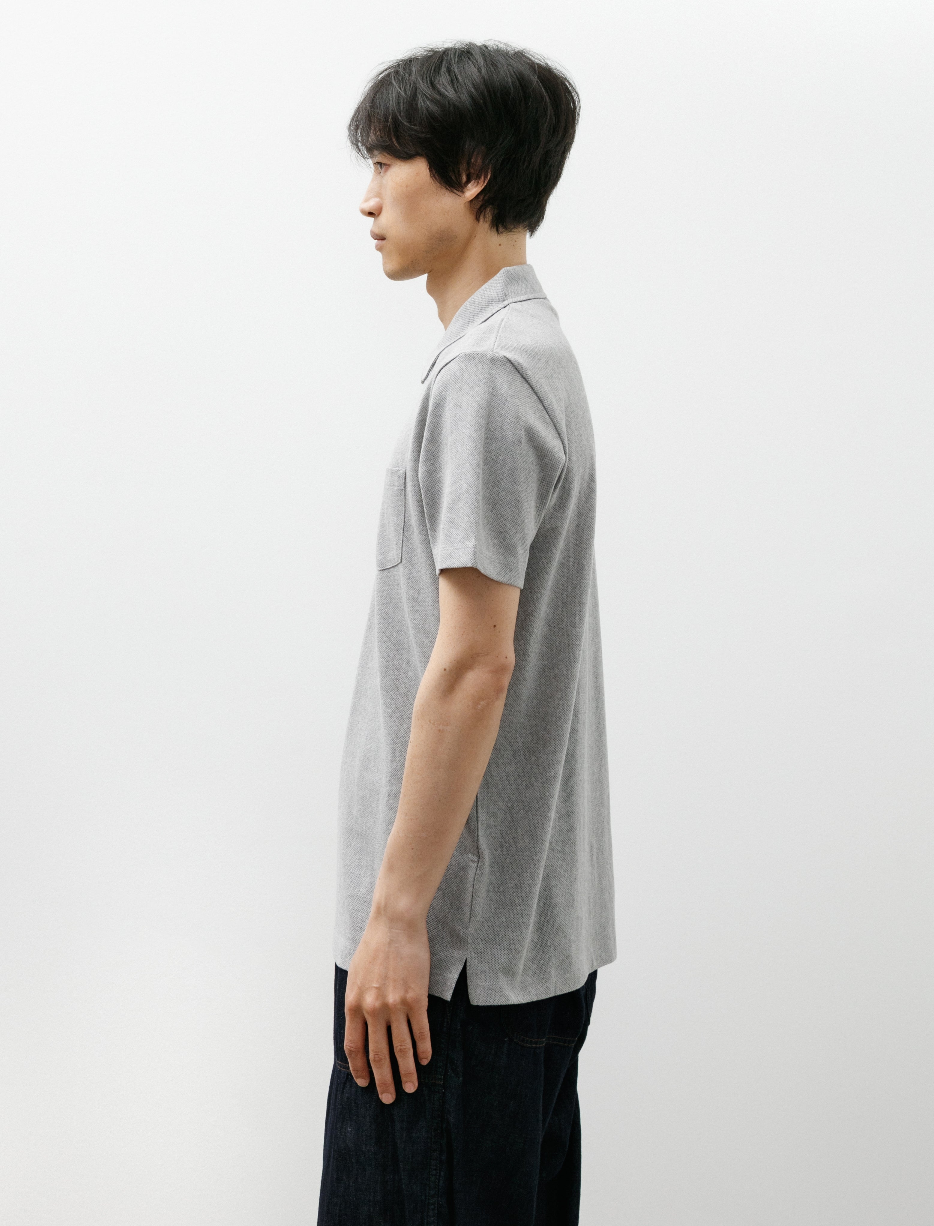 Sunspel Riviera Polo Grey Melange