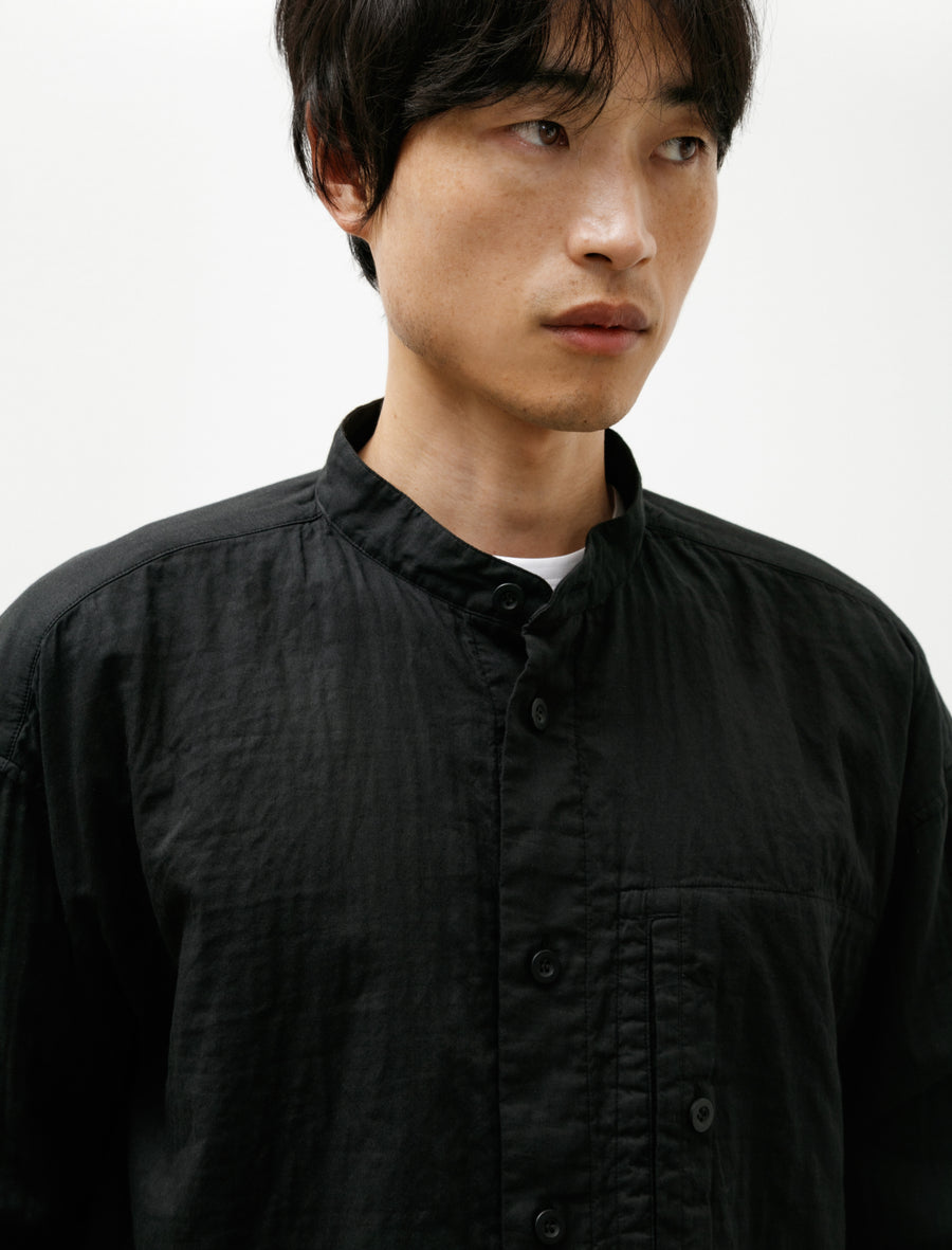 Double Face Cotton Shirt Black - Image 4