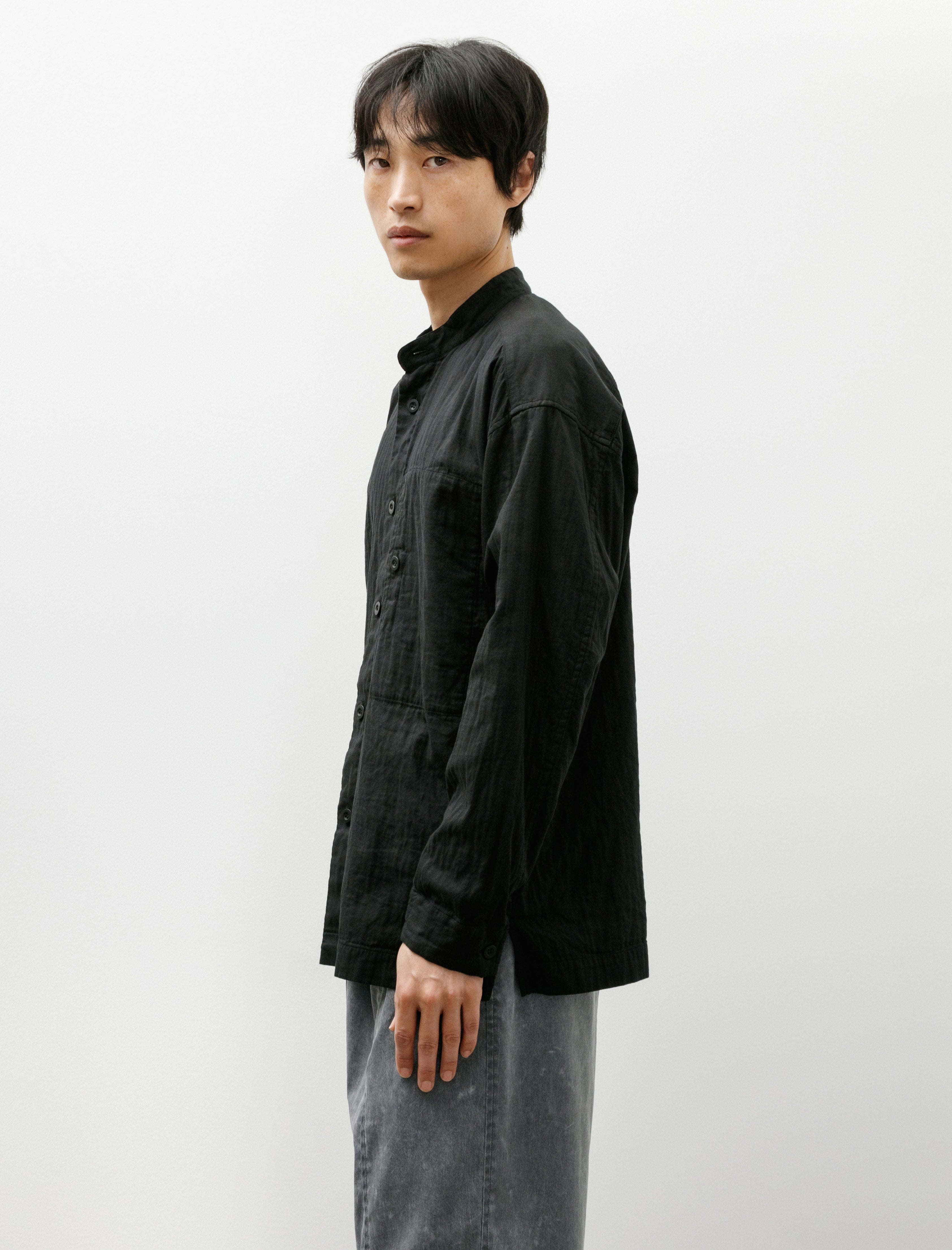 Issey Miyake Double Face Cotton Shirt Black
