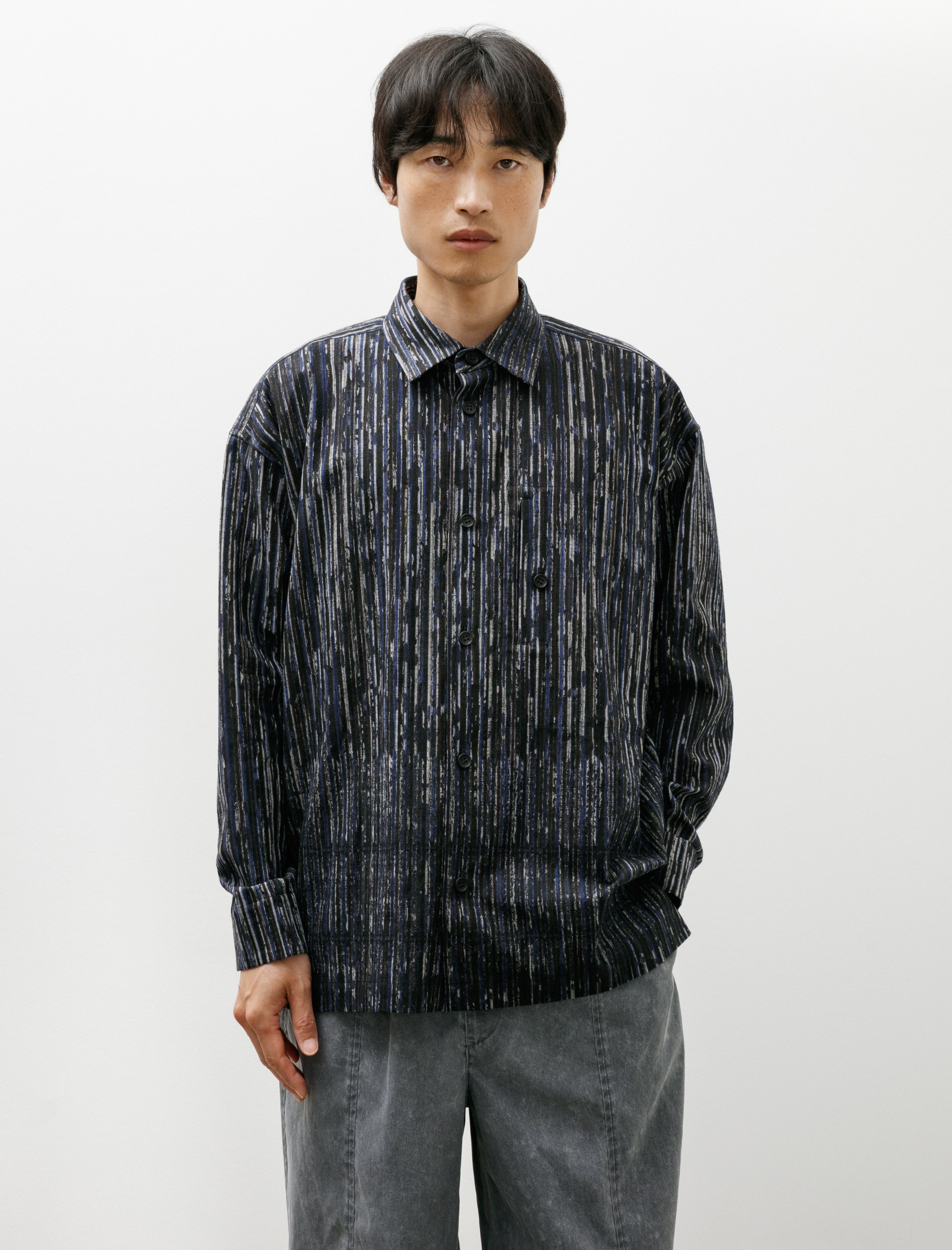 IM Mens Curviness Shirt Pigment Print Charcoal Grey 