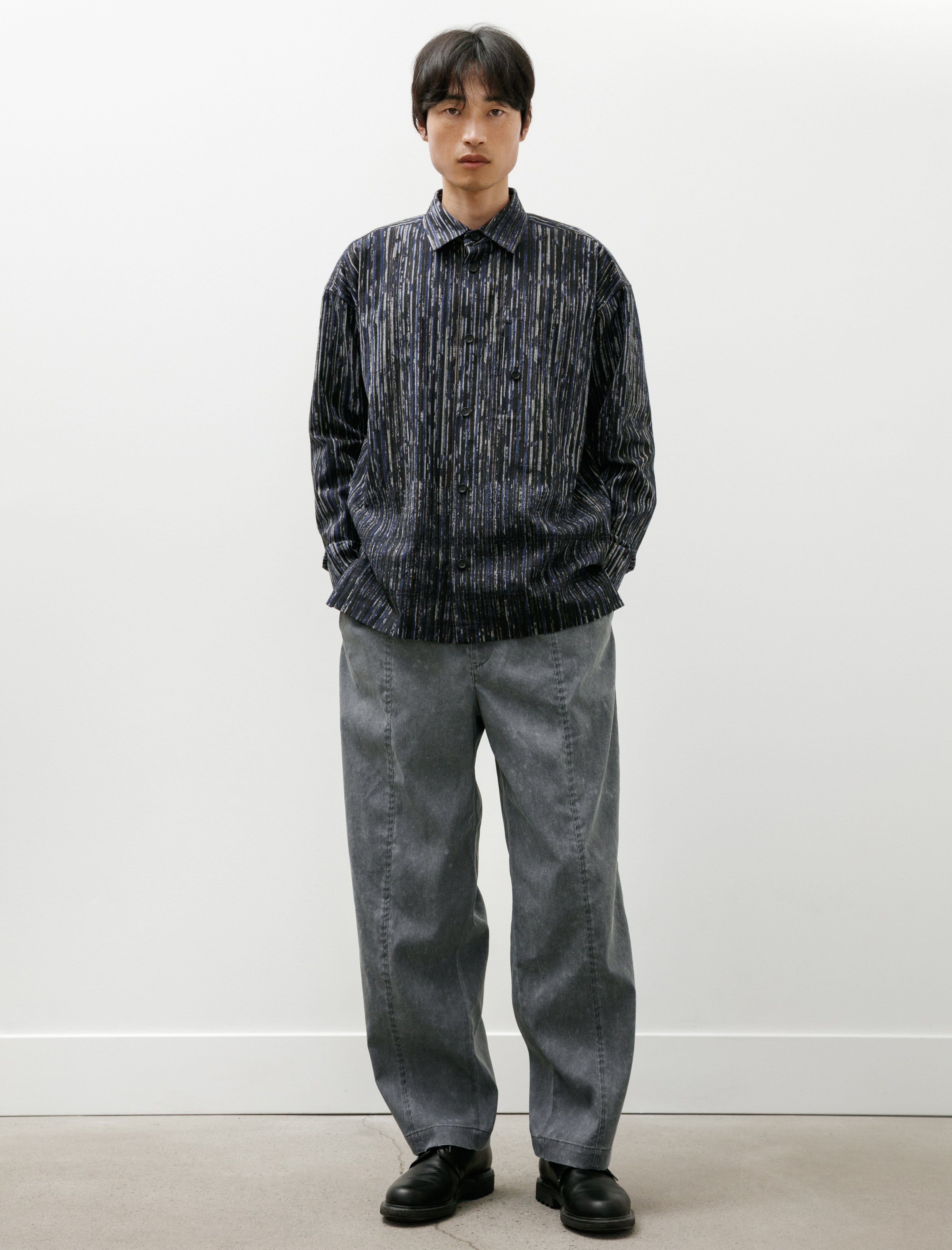 IM Mens Curviness Shirt Pigment Print Charcoal Grey 
