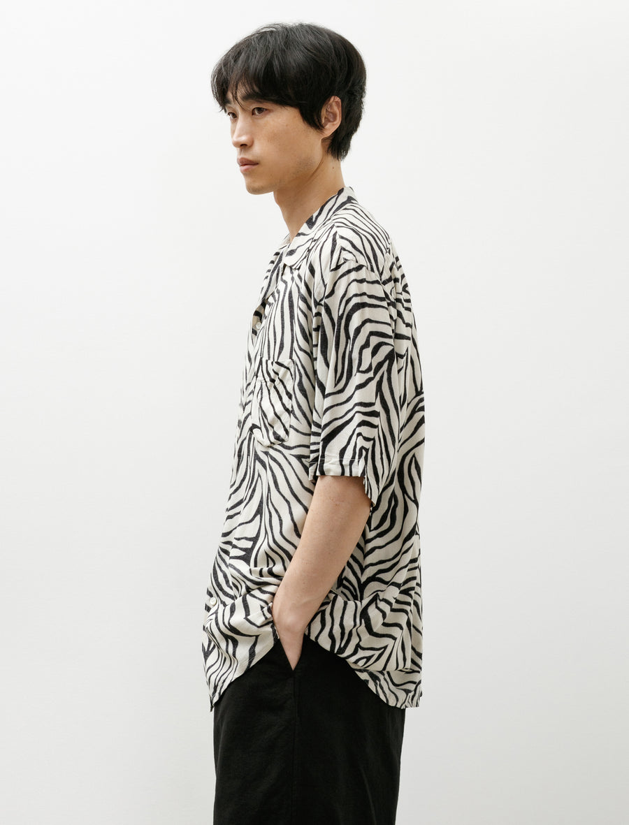 Short-Sleeve Open Collar Shirt Zebra - Image 3