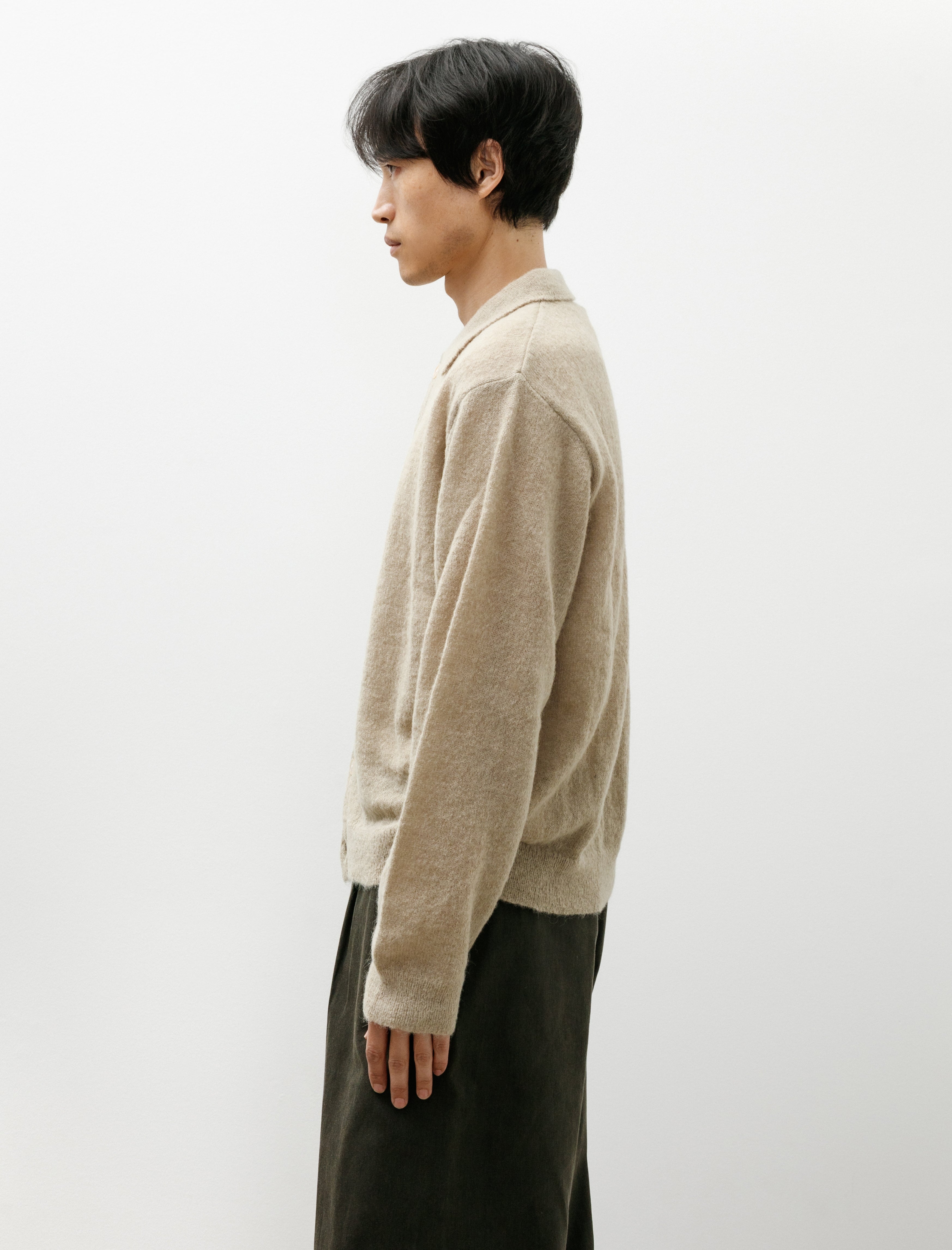 Our Legacy Evening Polo Soft Sage Fuzzy Alpaca