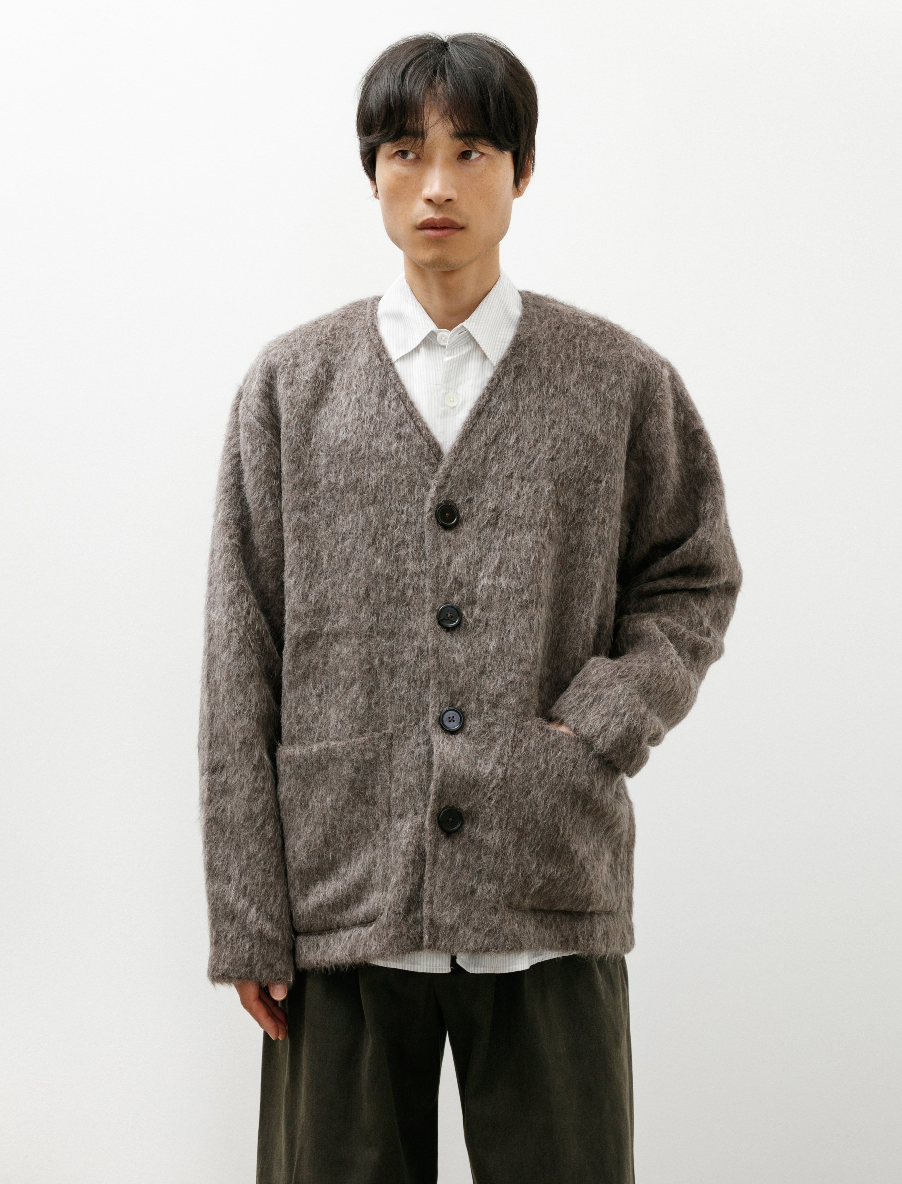 Our Legacy Cardigan Mole Grey Hairy Wool
