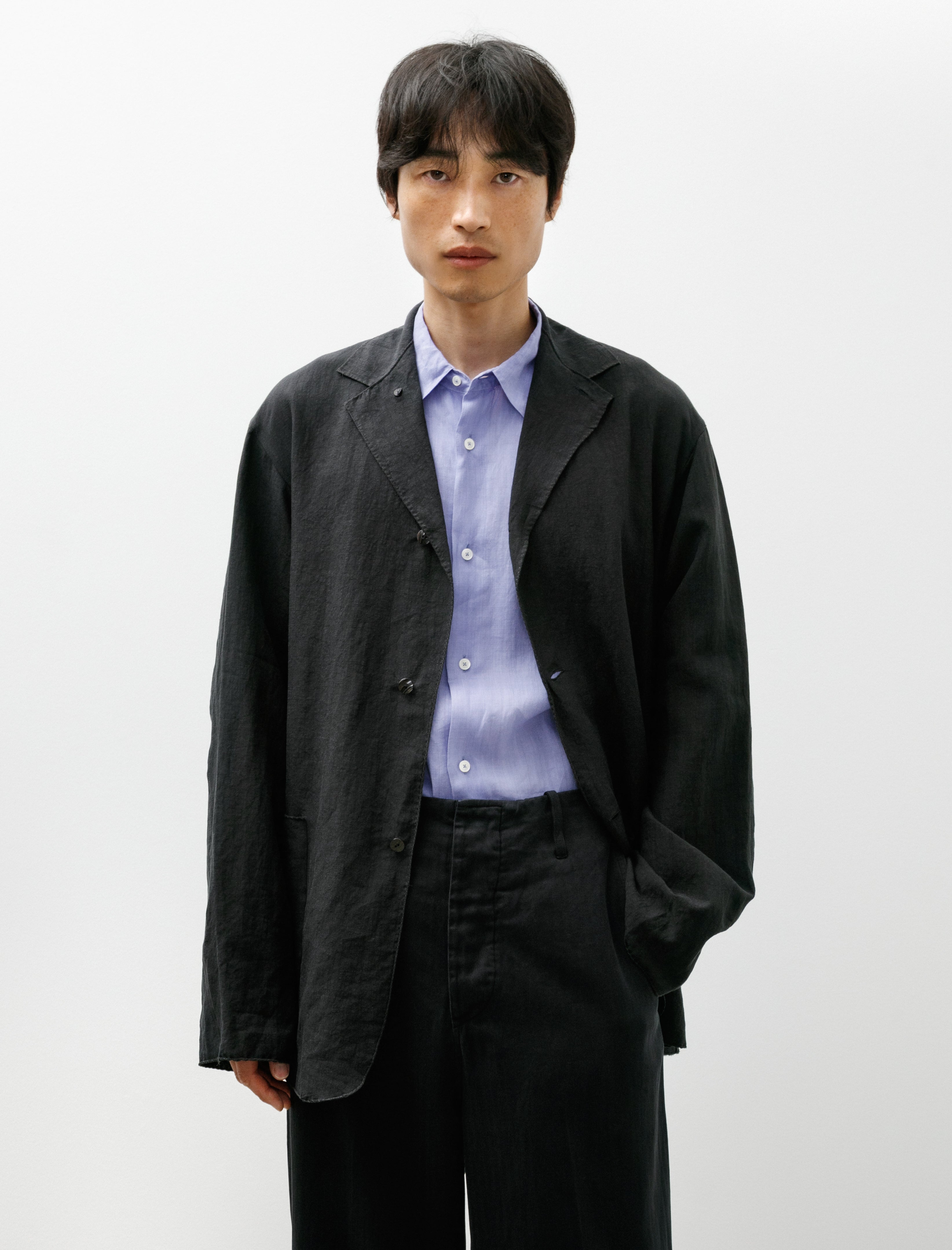 Maatee and Sons Handkerchief Jacket Vintage Linen Black