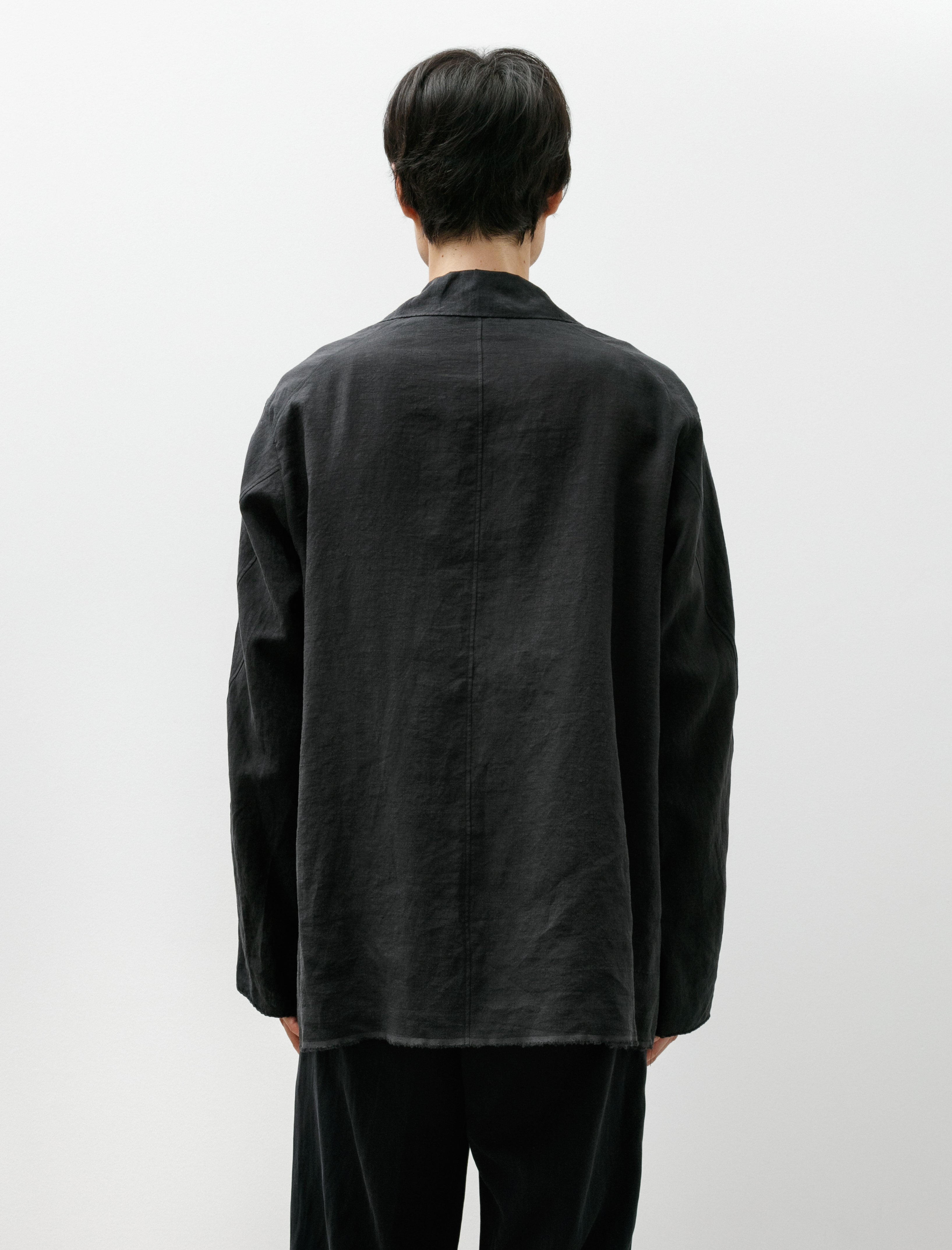 Maatee and Sons Handkerchief Jacket Vintage Linen Black