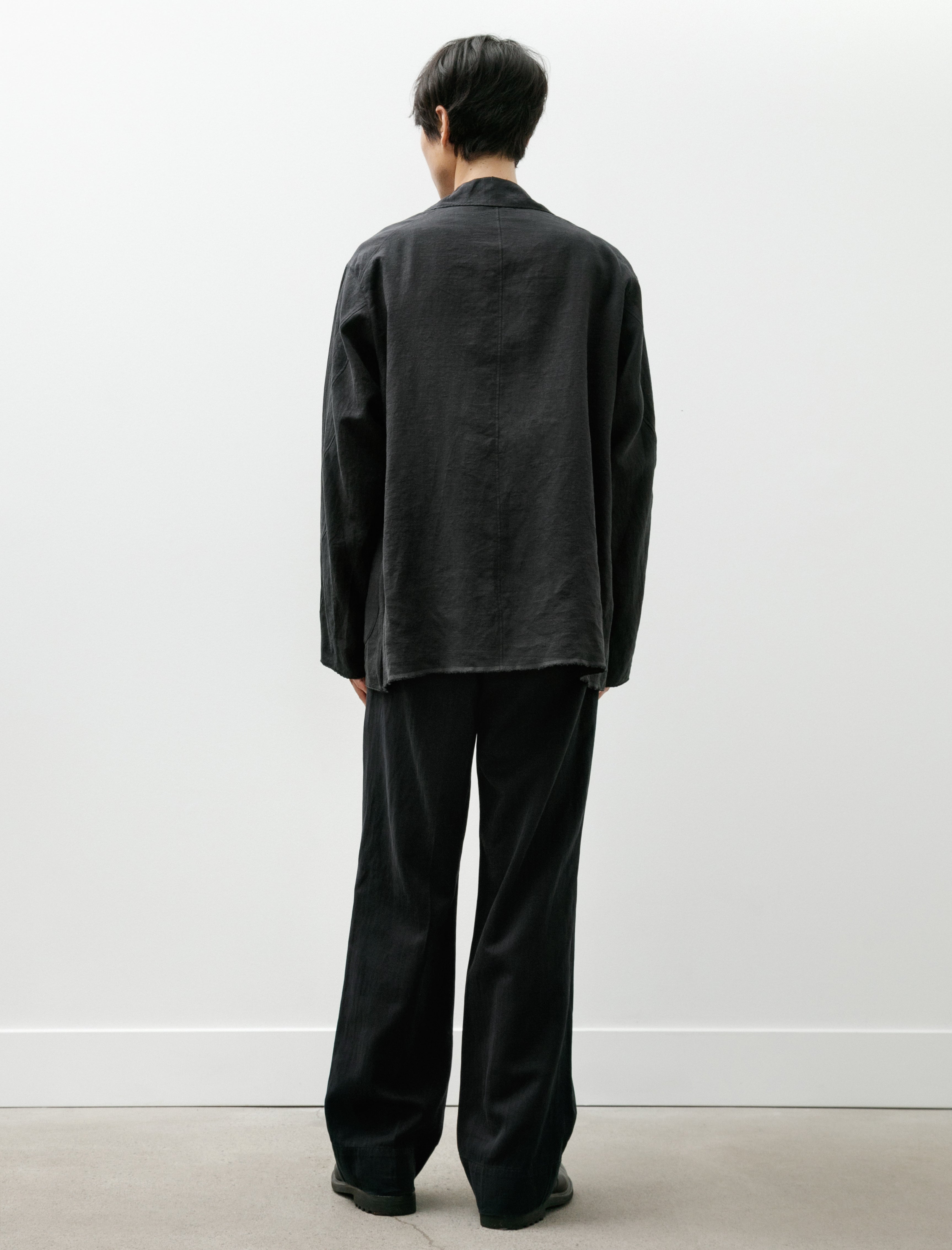 Maatee and Sons Handkerchief Jacket Vintage Linen Black