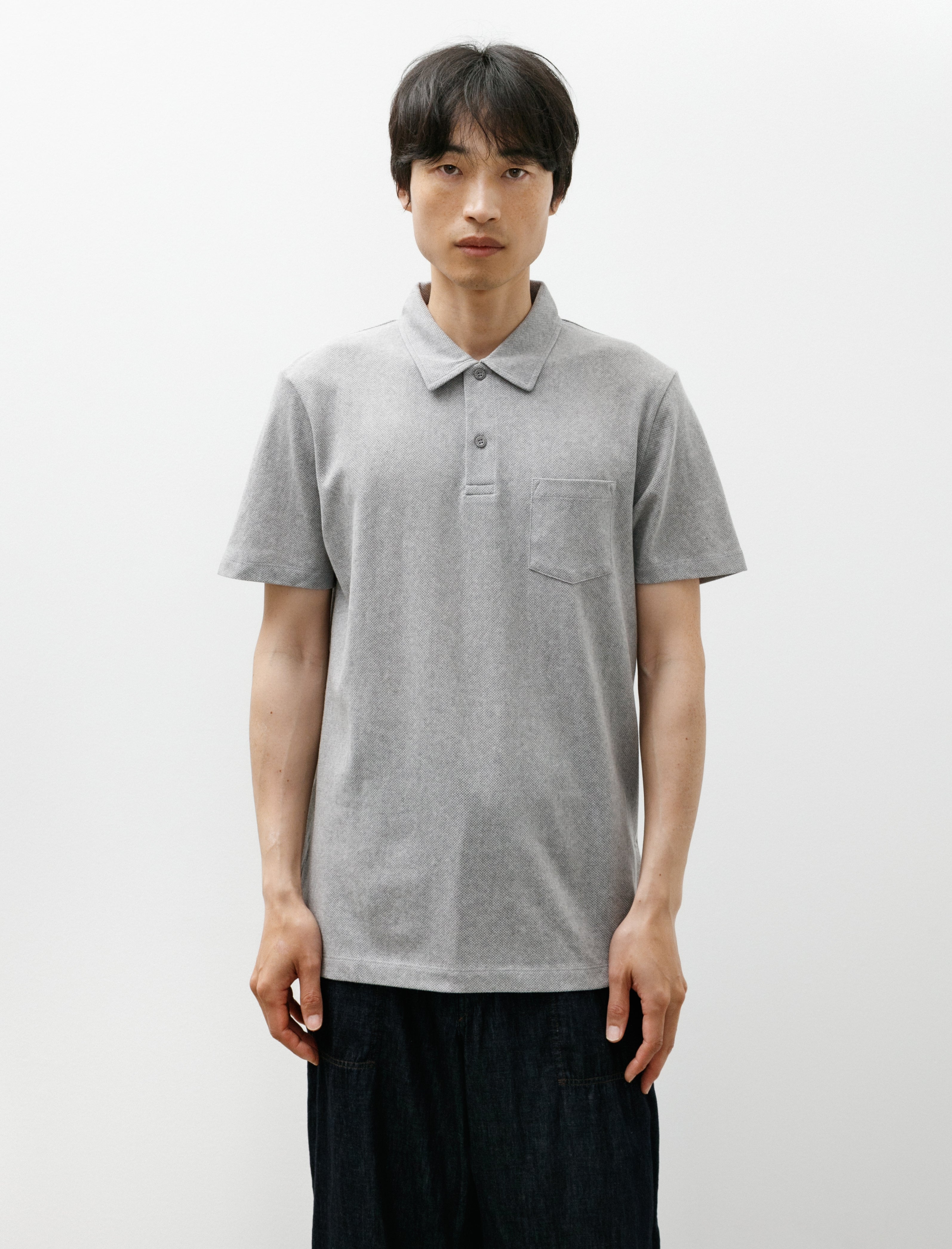 Sunspel Riviera Polo Grey Melange