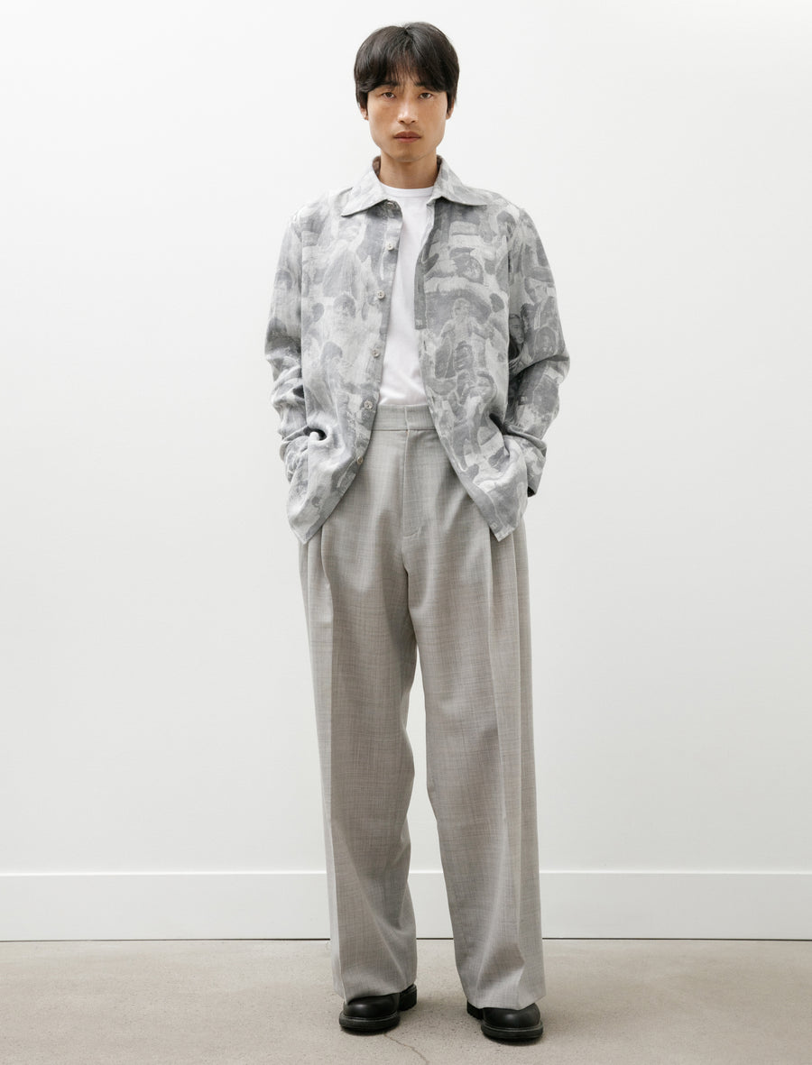 Trouser 4 Wide Pleat Natural Beige - Image 1
