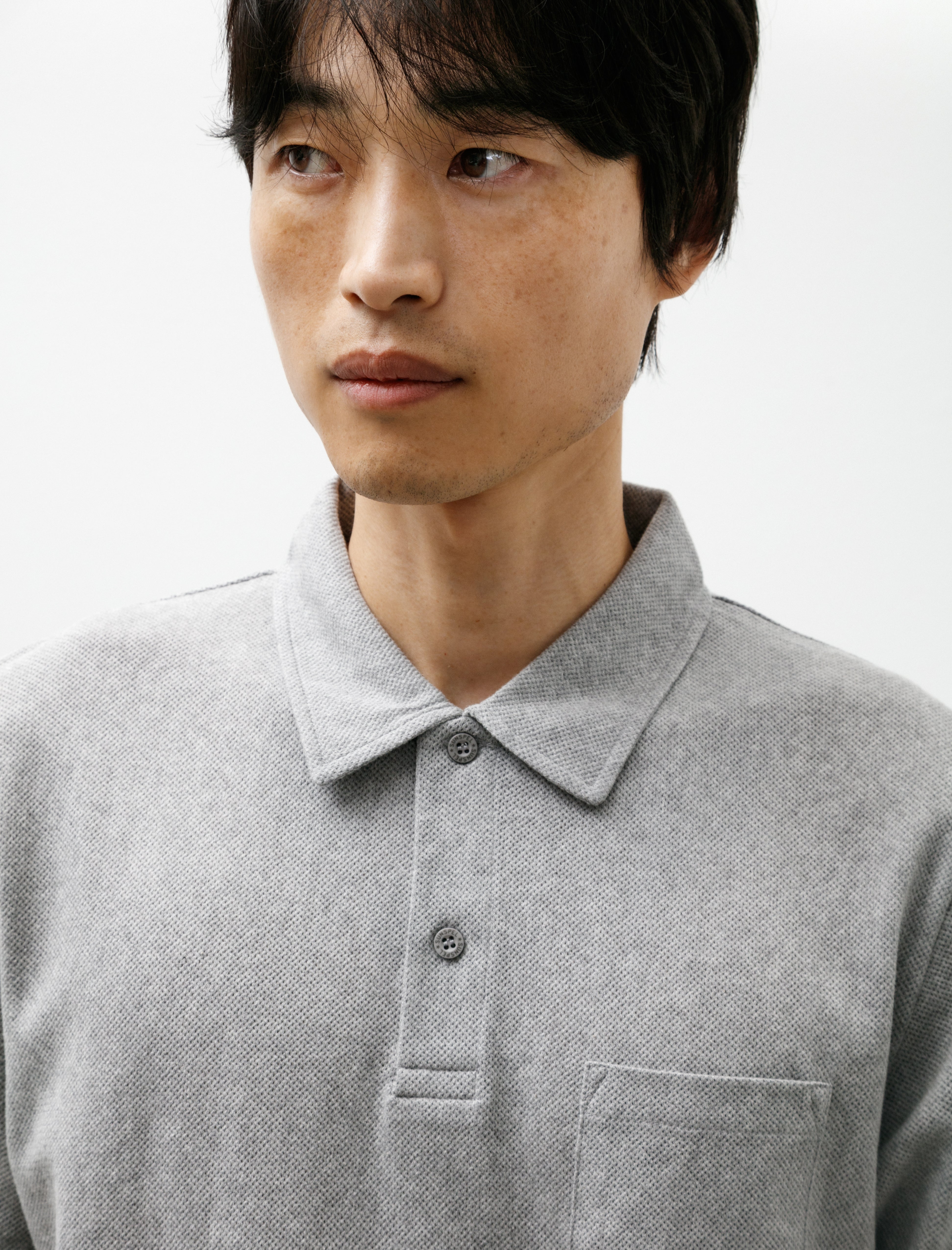 Sunspel Riviera Polo Grey Melange