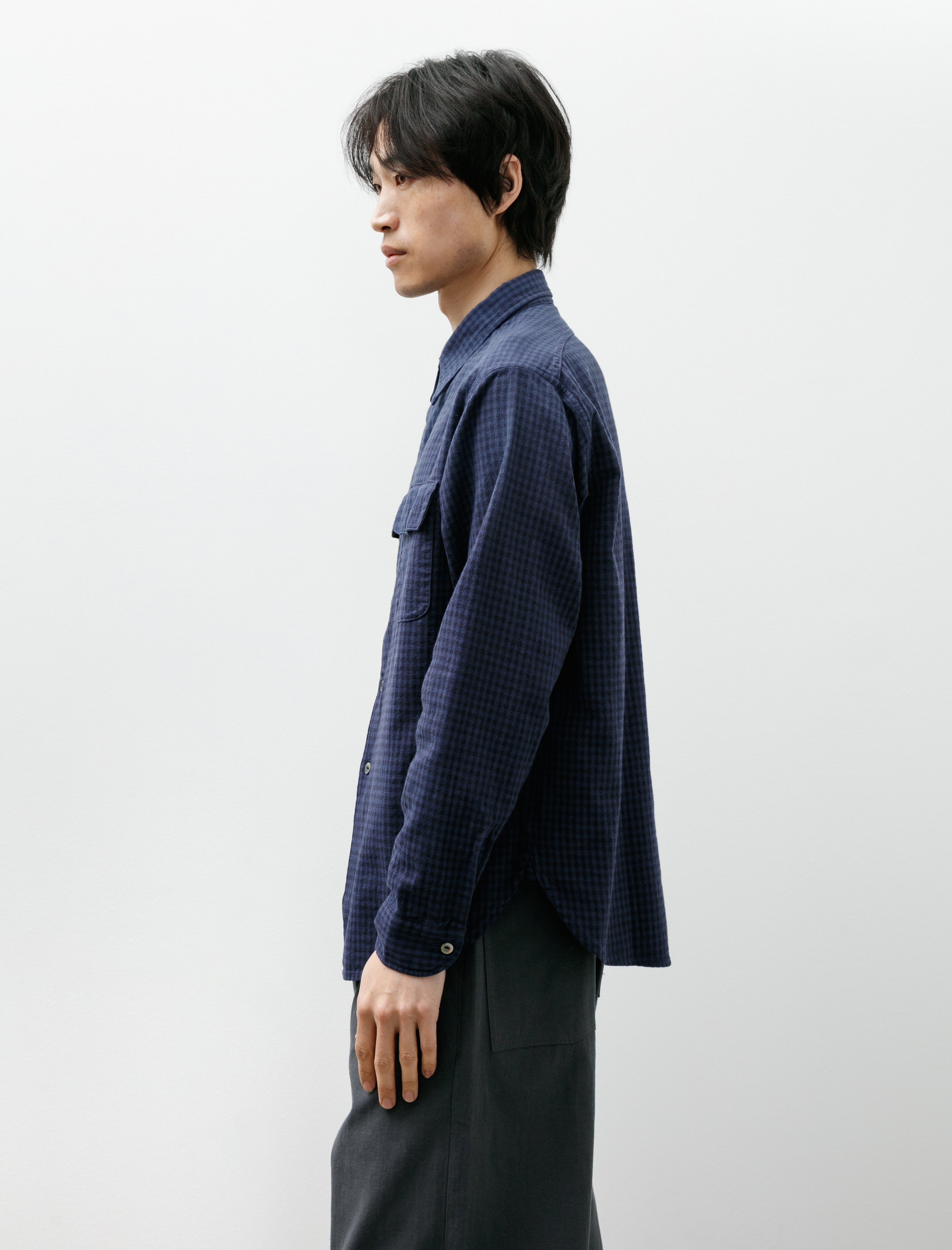 Taiga Takahashi Lot 117 Work Shirt Faded Navy Check