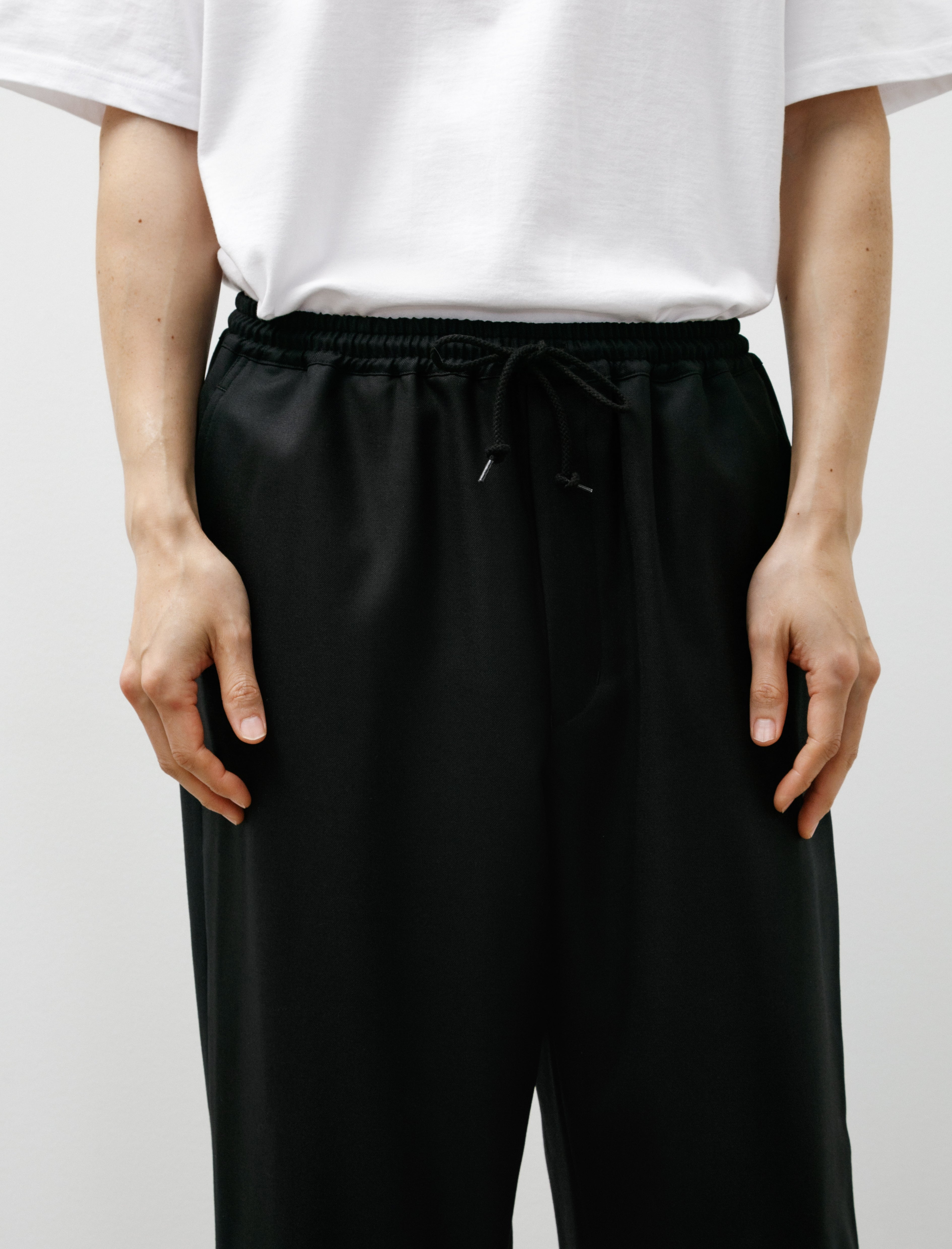 Comme des Garçons Homme Wool Elastic Waistband Pants Black