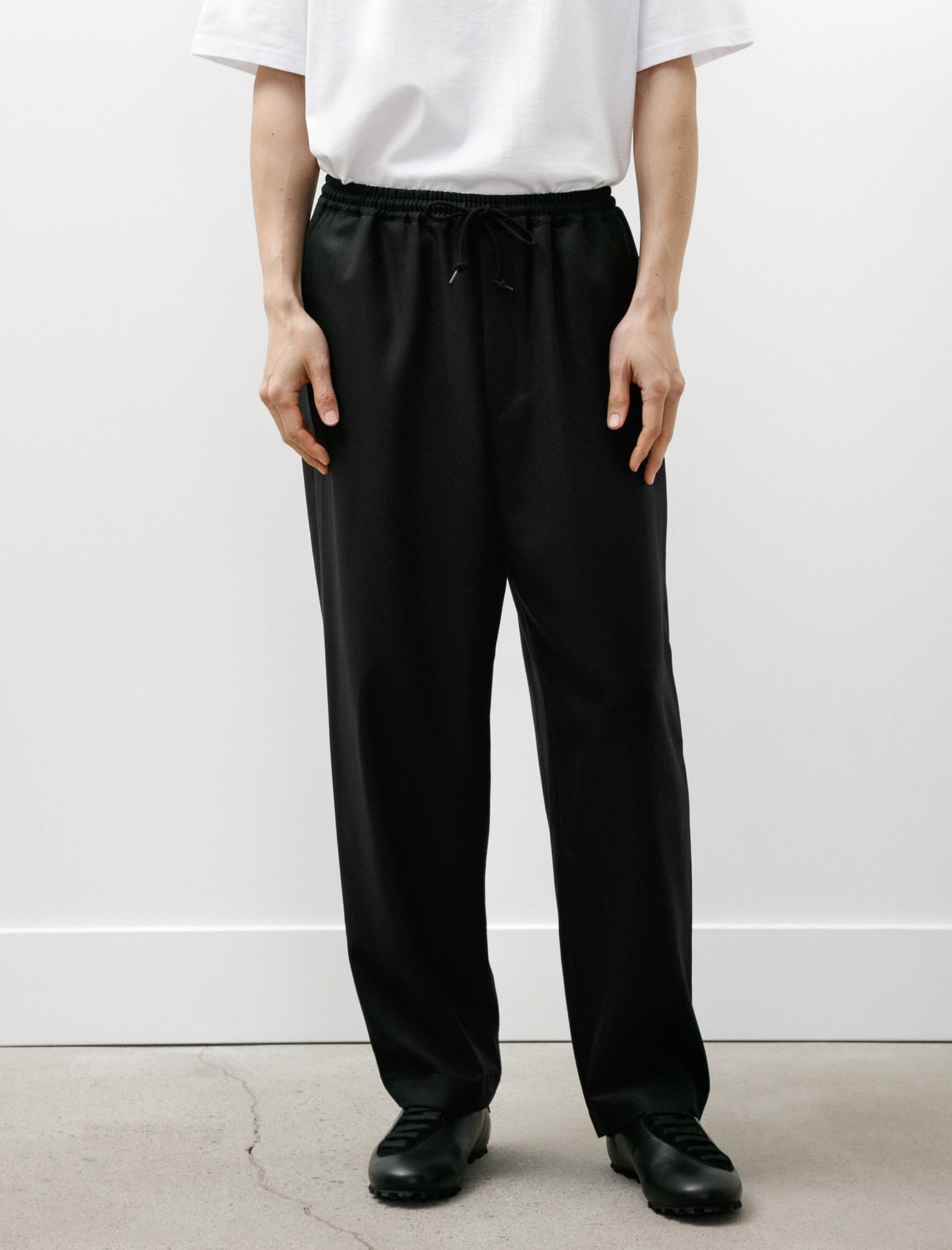 Comme des Garçons Homme Wool Elastic Waistband Pants Black
