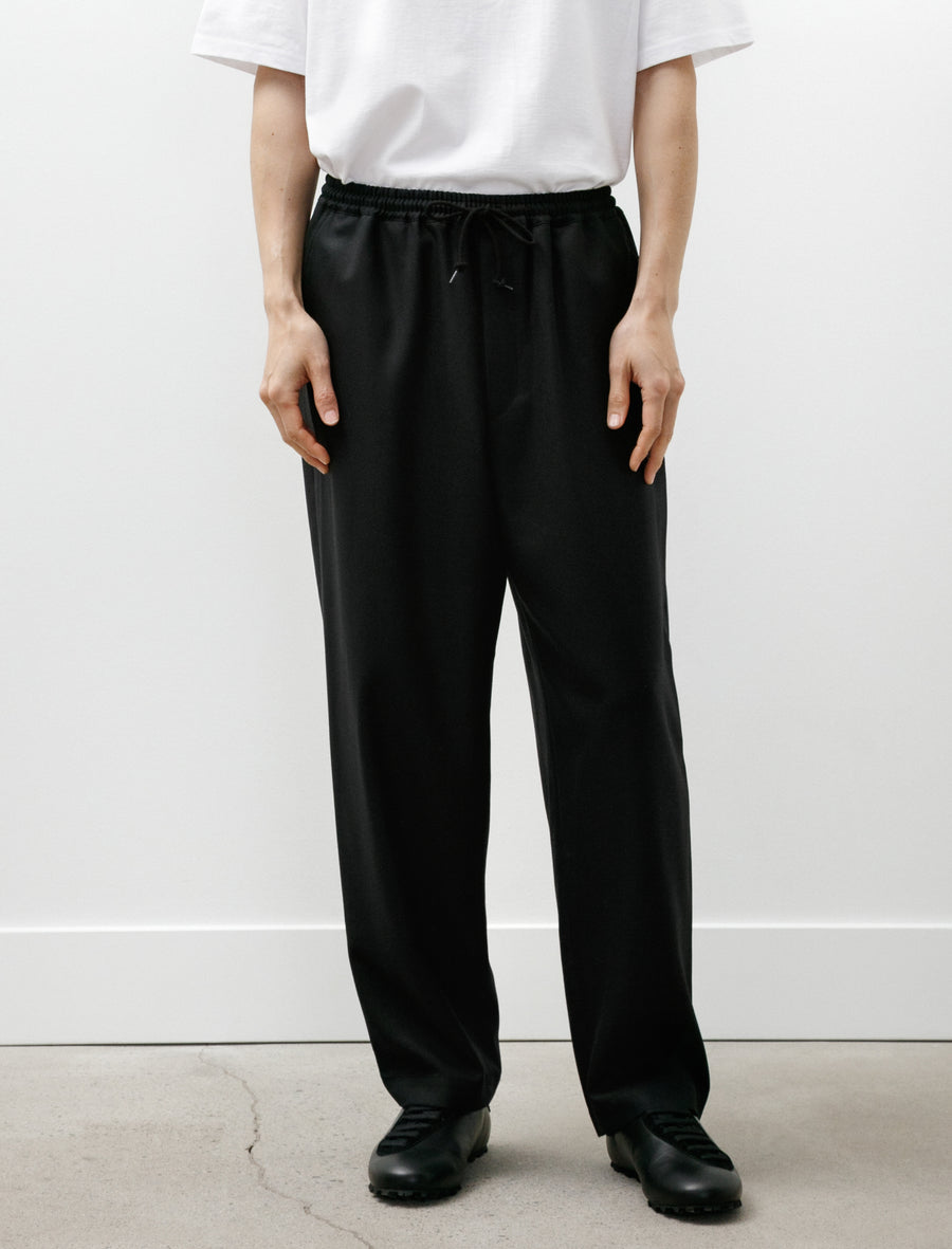 Wool Elastic Waistband Pants Black - Image 4