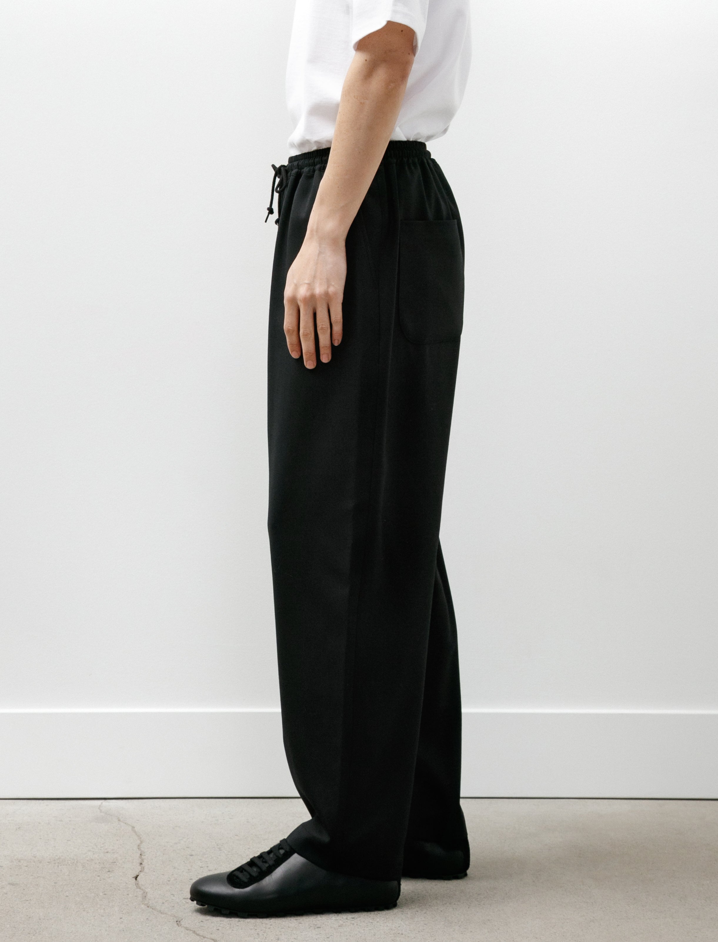 Comme des Garçons Homme Wool Elastic Waistband Pants Black