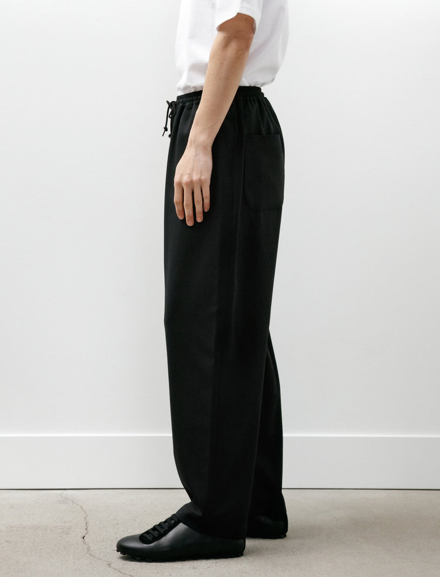 Wool Elastic Waistband Pants Black - Image 6