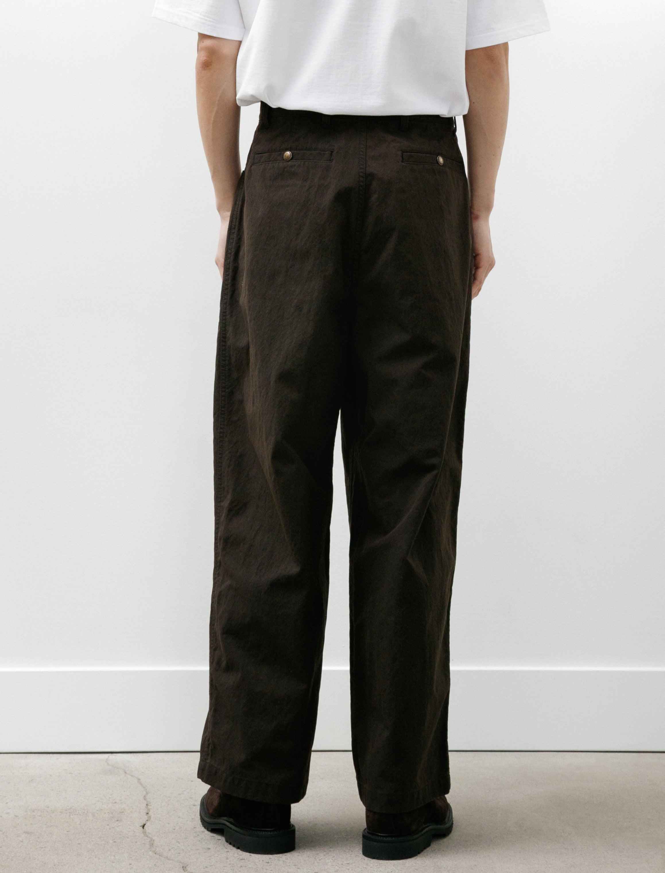 Comme des Garçons Homme Nylon Pleated Pants Brown