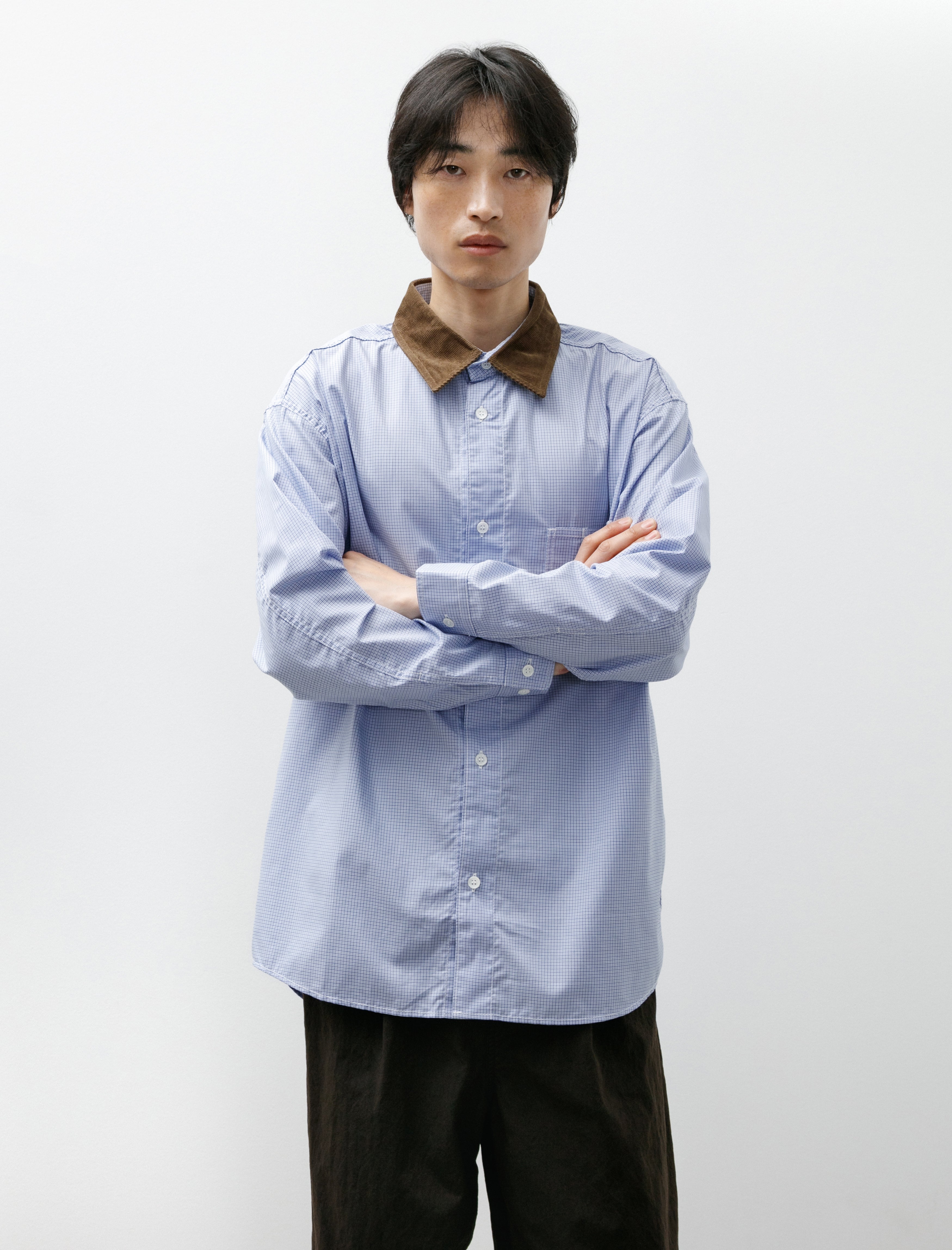 Comme des Garçons Corduroy Collar Shirt Blue Check