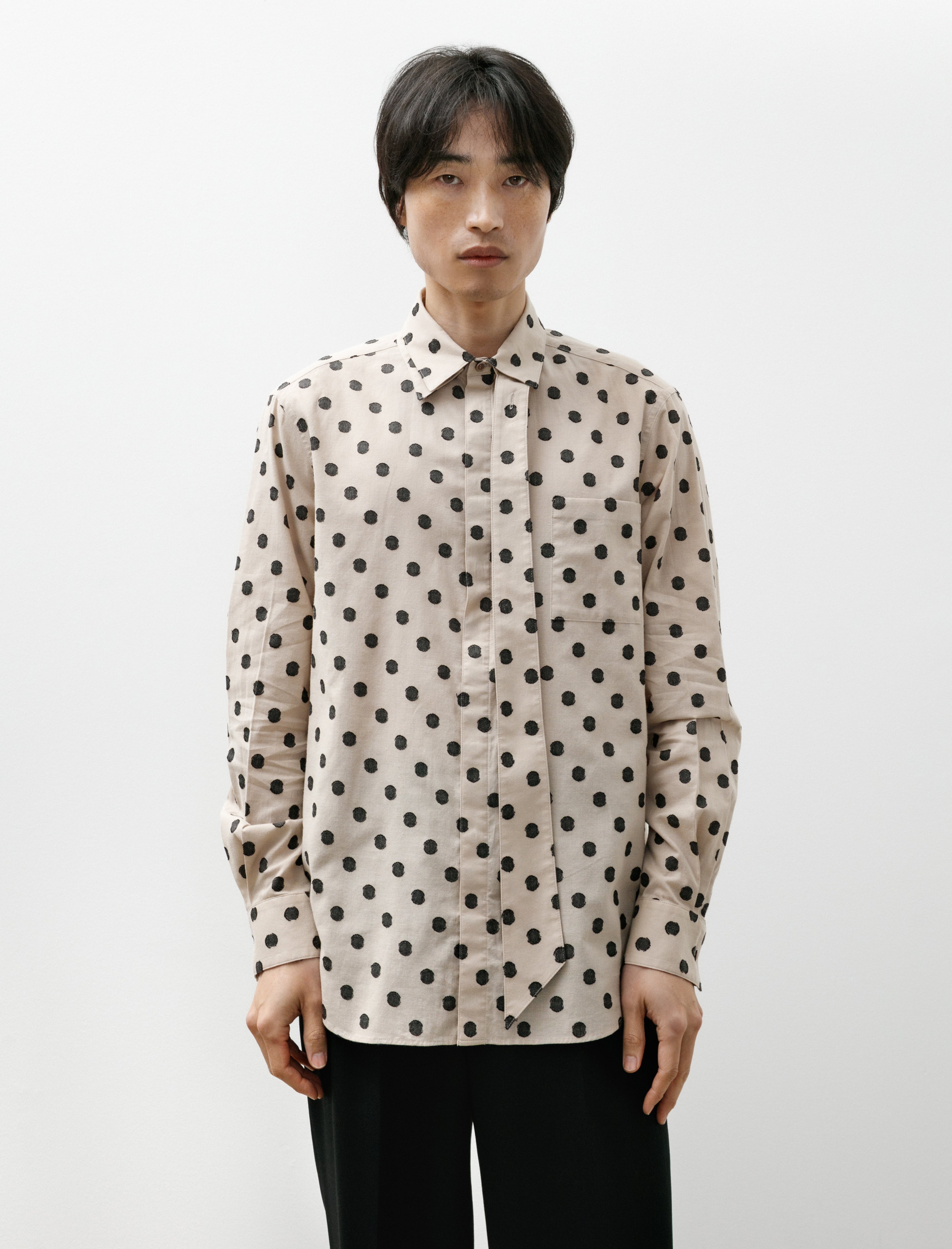 Sire Double Collar Shirt Dot Jacquard