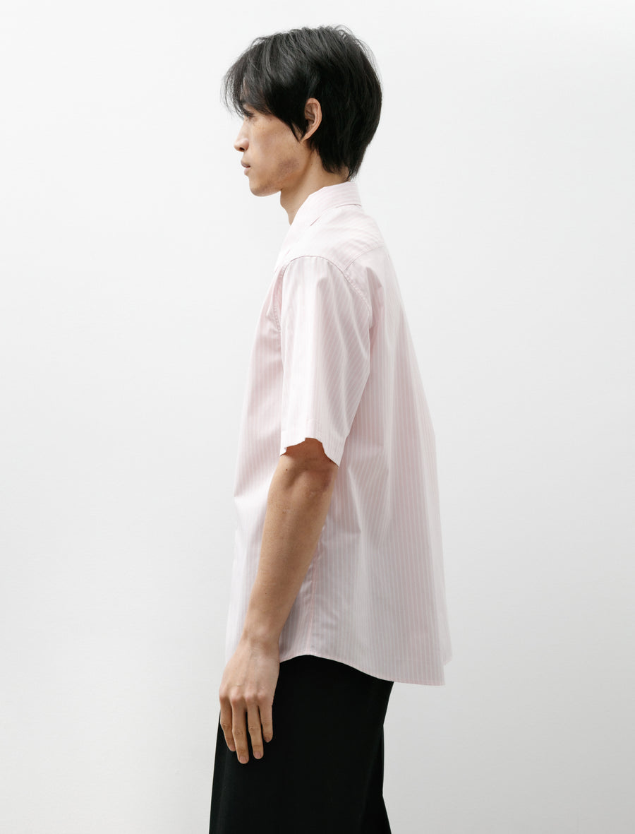 Short Sleeve Pyjama Shirt Pink Stripes - Image 3