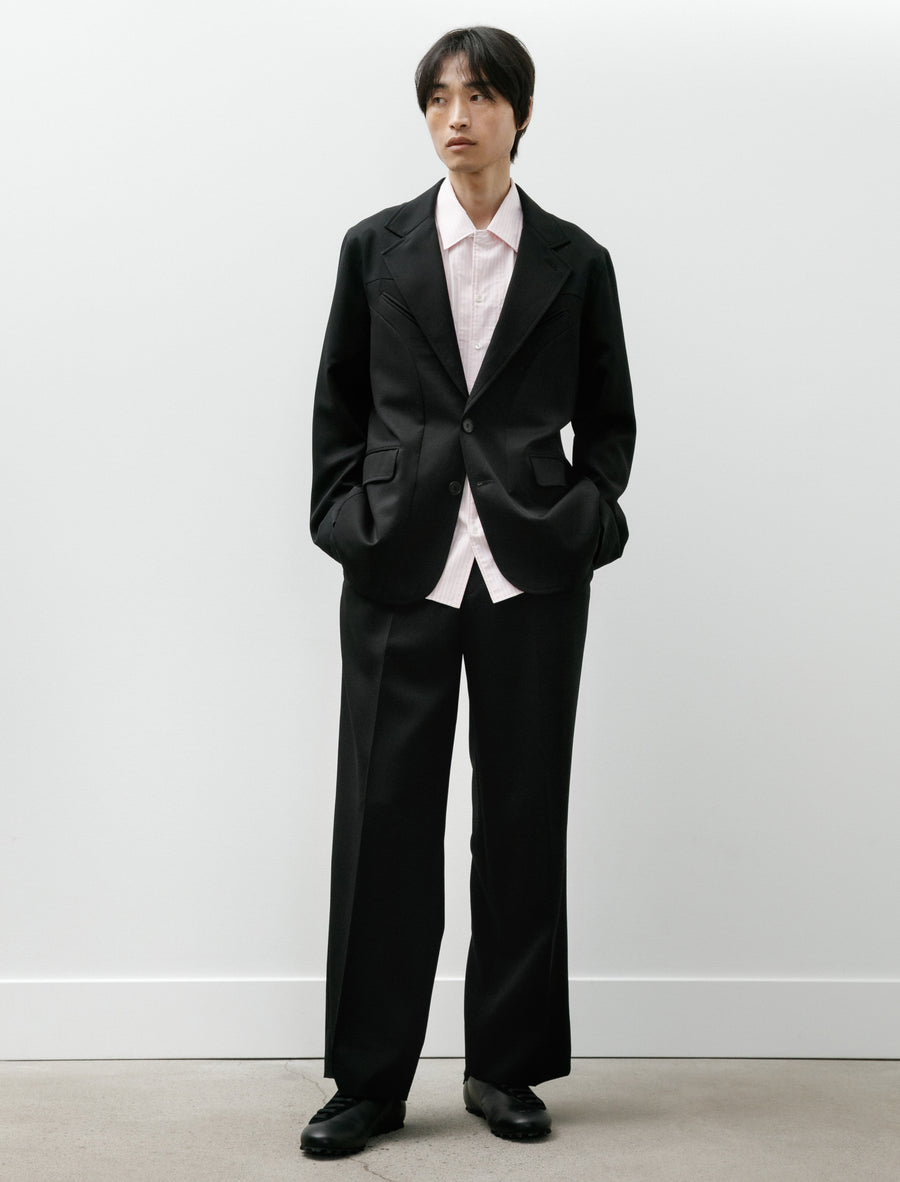 Pleated Tailored Pants Black Suiting