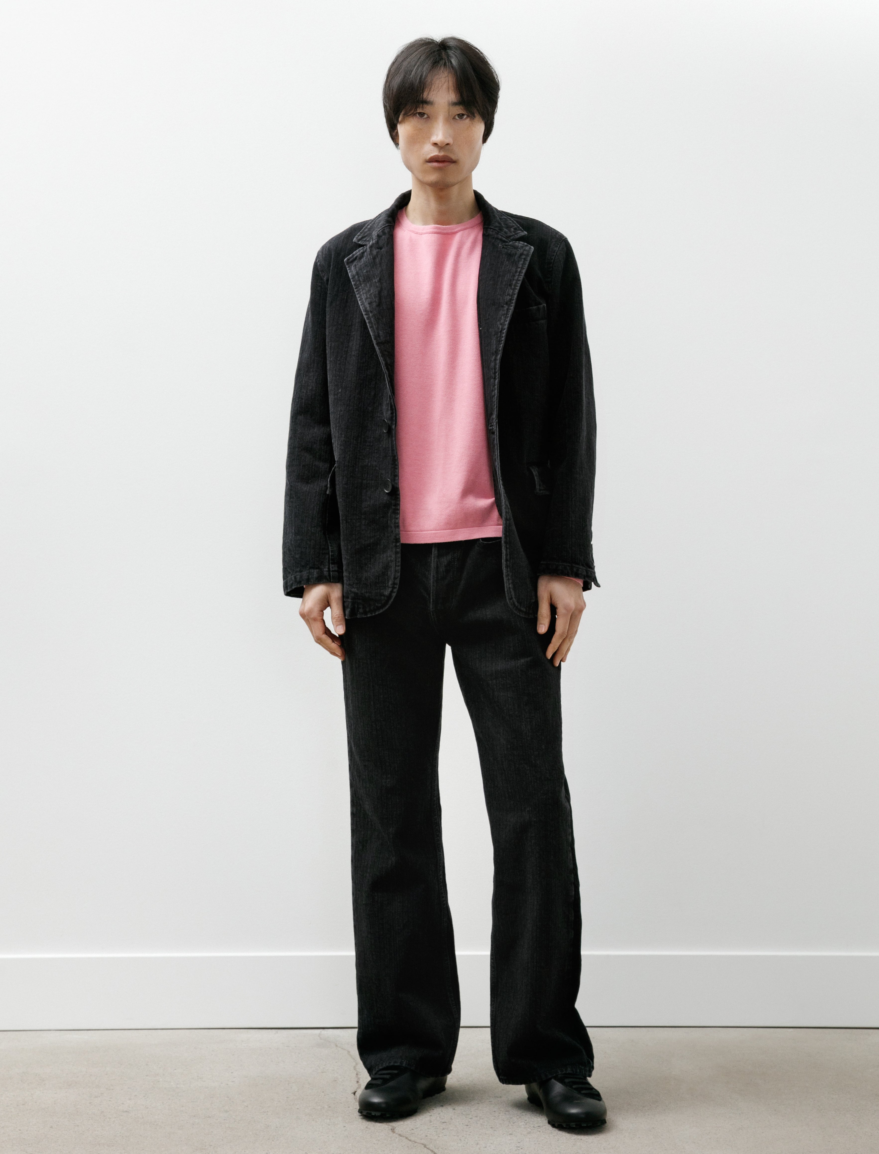 Sire Bootcut Washed Denim Herringbone Black