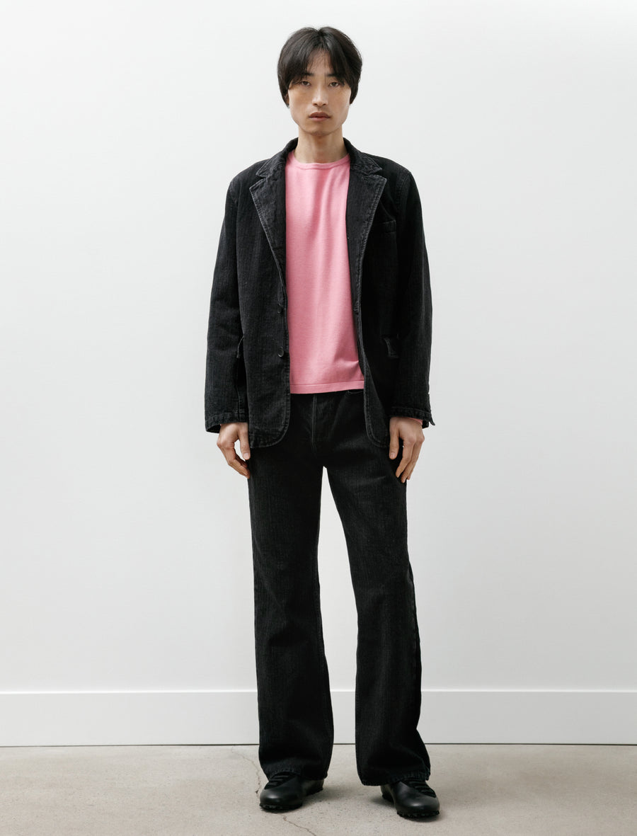 Washed Denim Jacket Herringbone Black - Image 6