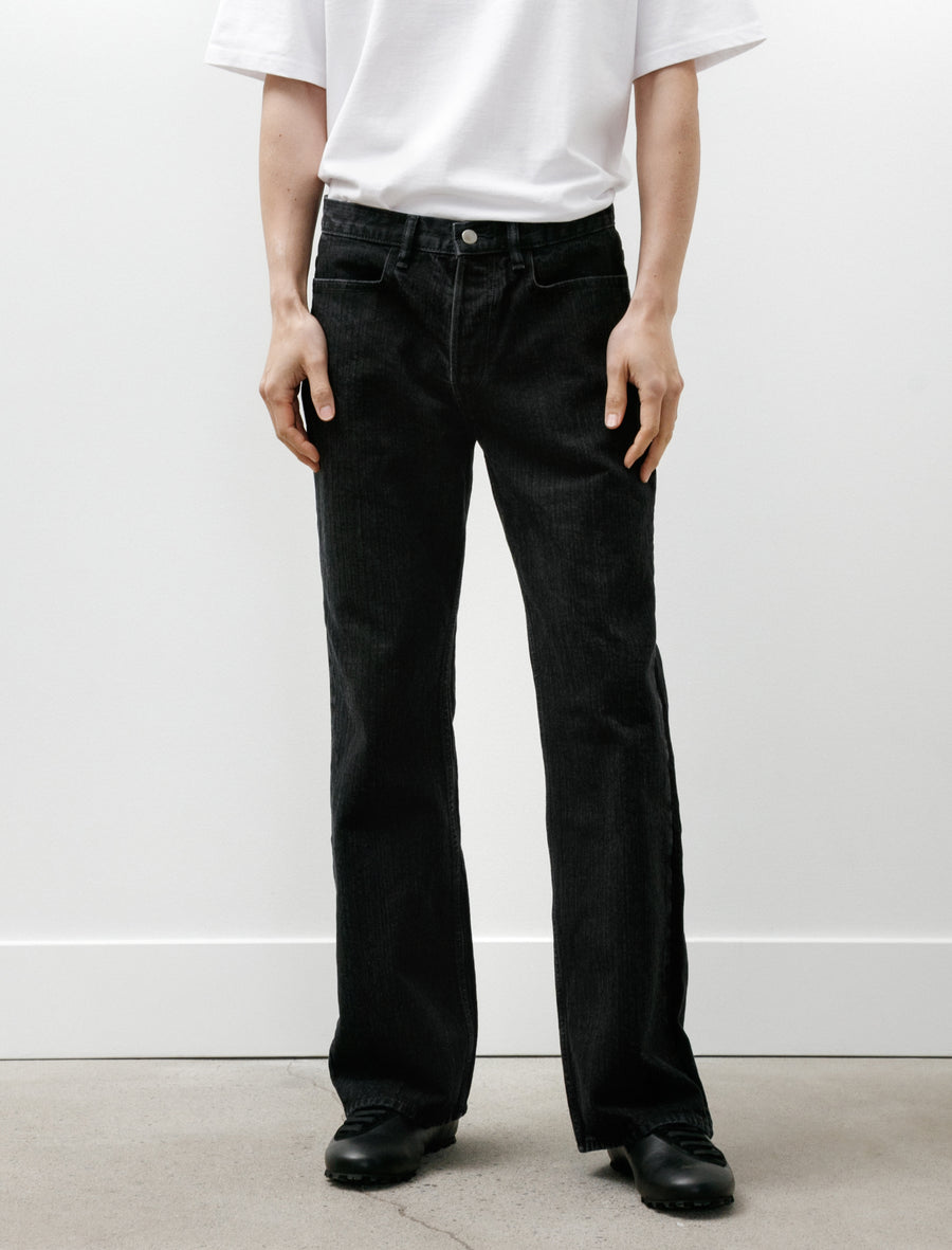 Bootcut Washed Denim Herringbone Black - Image 4
