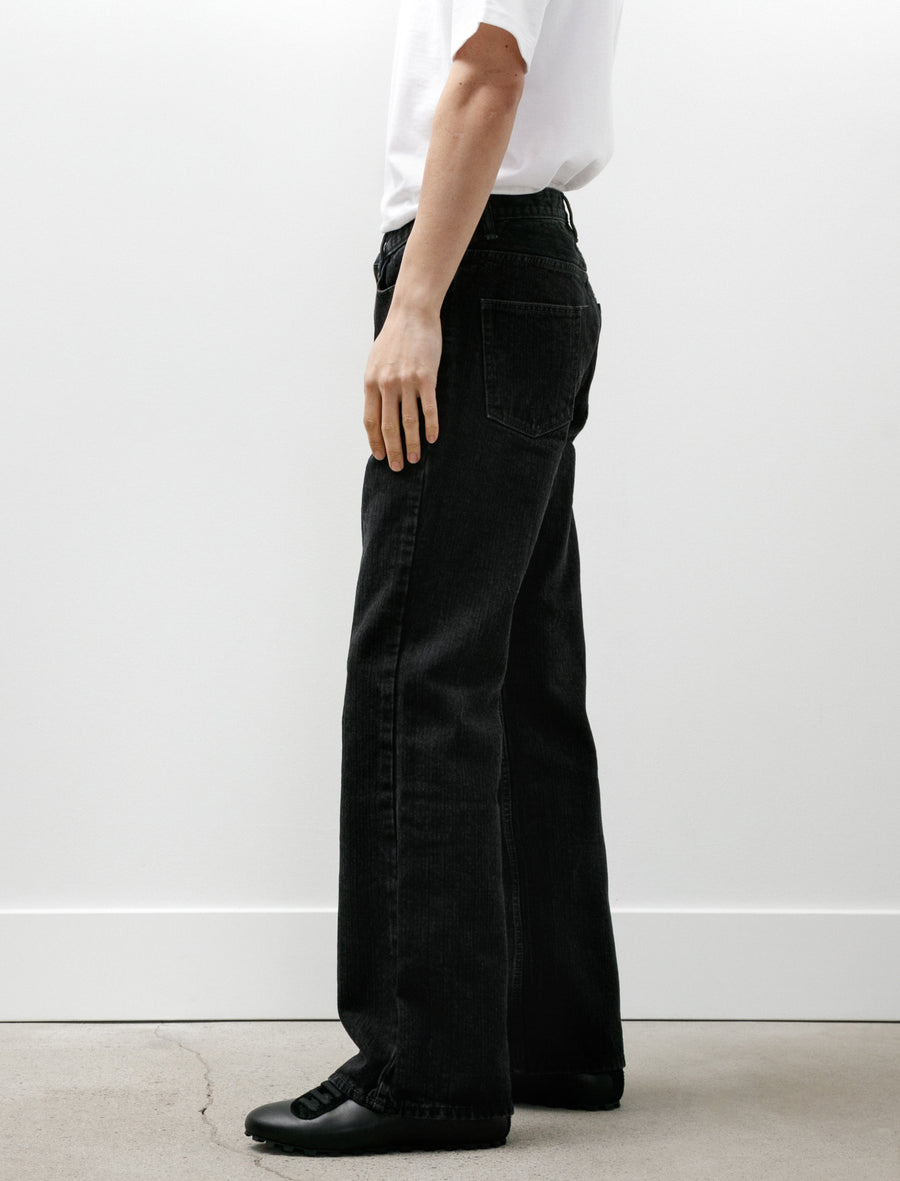 Bootcut Washed Denim Herringbone Black - Image 6