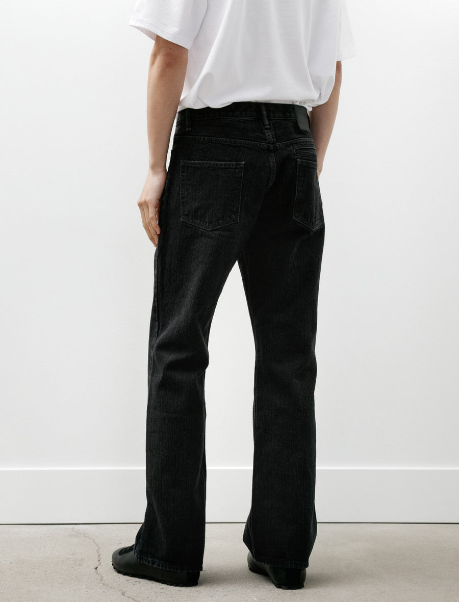 Bootcut Washed Denim Herringbone Black - Image 5