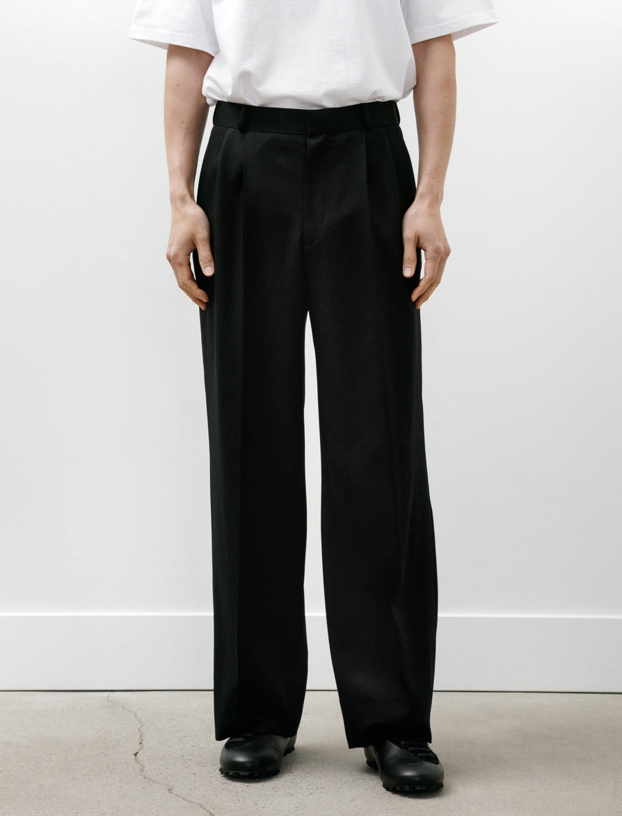 Pleated Tailored Pants Black Suiting - Image 4