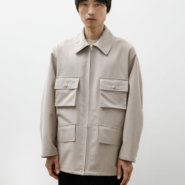SEE SEE WOOL BLOUSON×URBS Auralee Wool Max Canvas Blouson Top Grey Beige – Neighbour