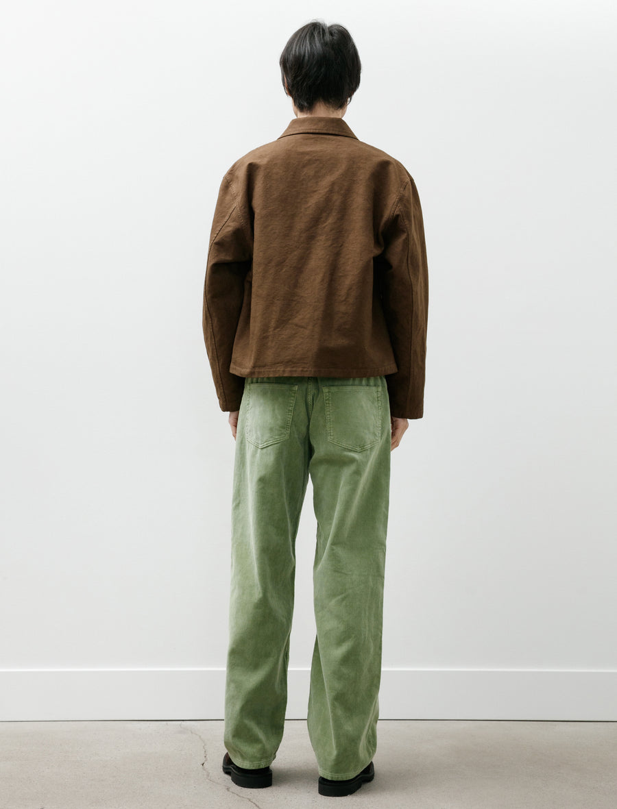 Auralee Garment Dyed Finx 5P Wide Pants Corduroy Dusty Green