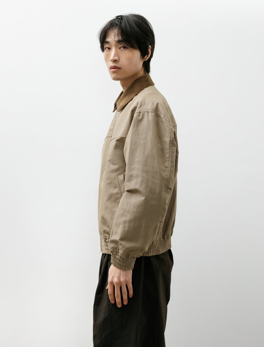 Corduroy Collar Jacket Beige - Image 3