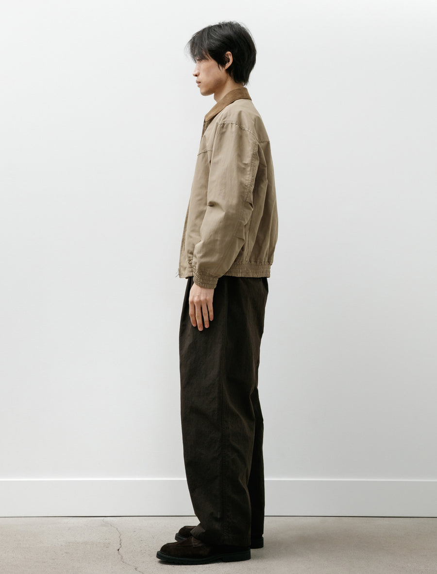 Nylon Pleated Pants Brown - Image 3