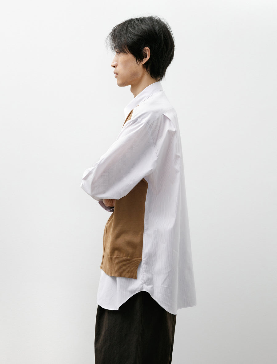 Cardigan Shirt Tan Pin Stripes - Image 3