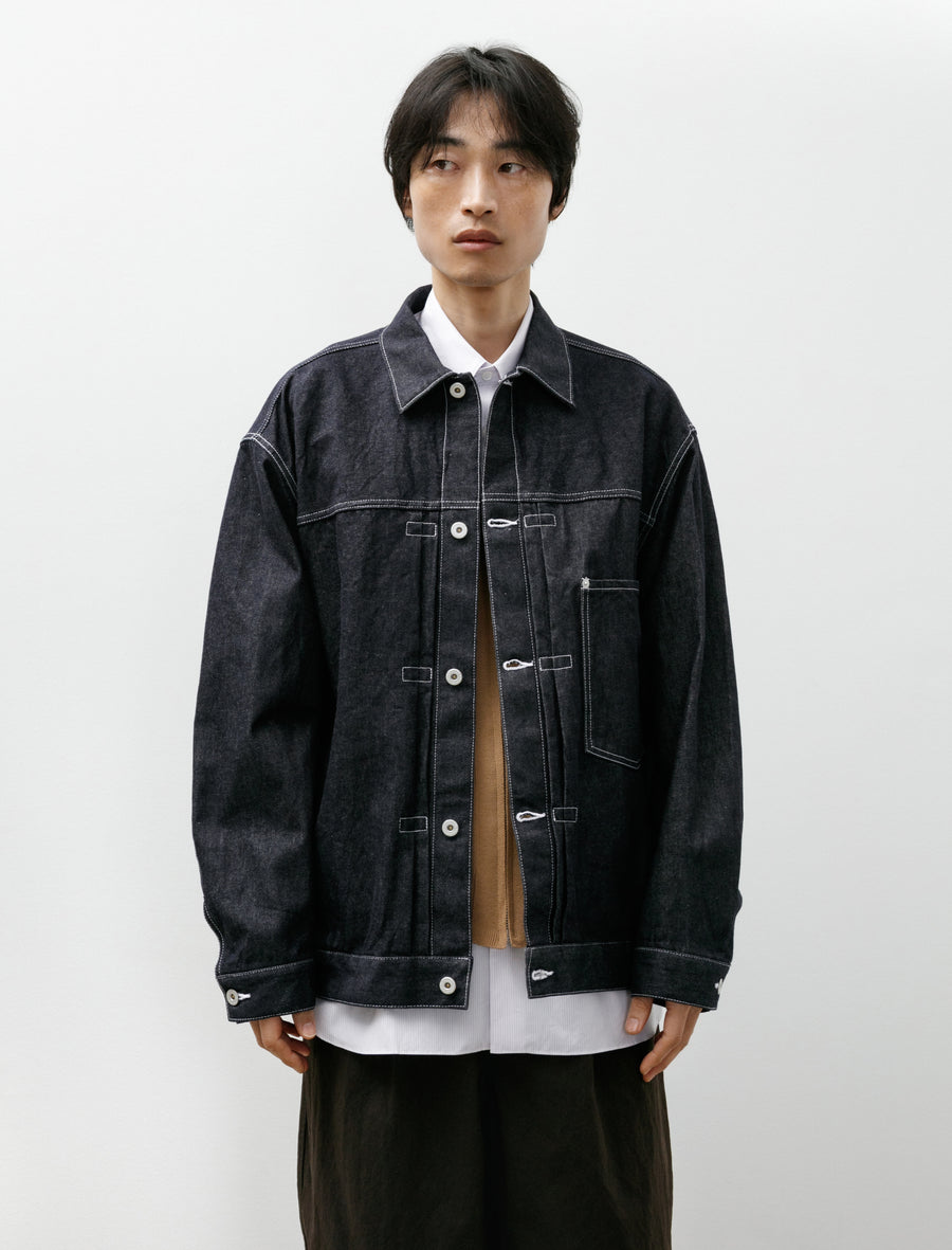 Denim Patch Pocket Jacket Indigo - Image 4