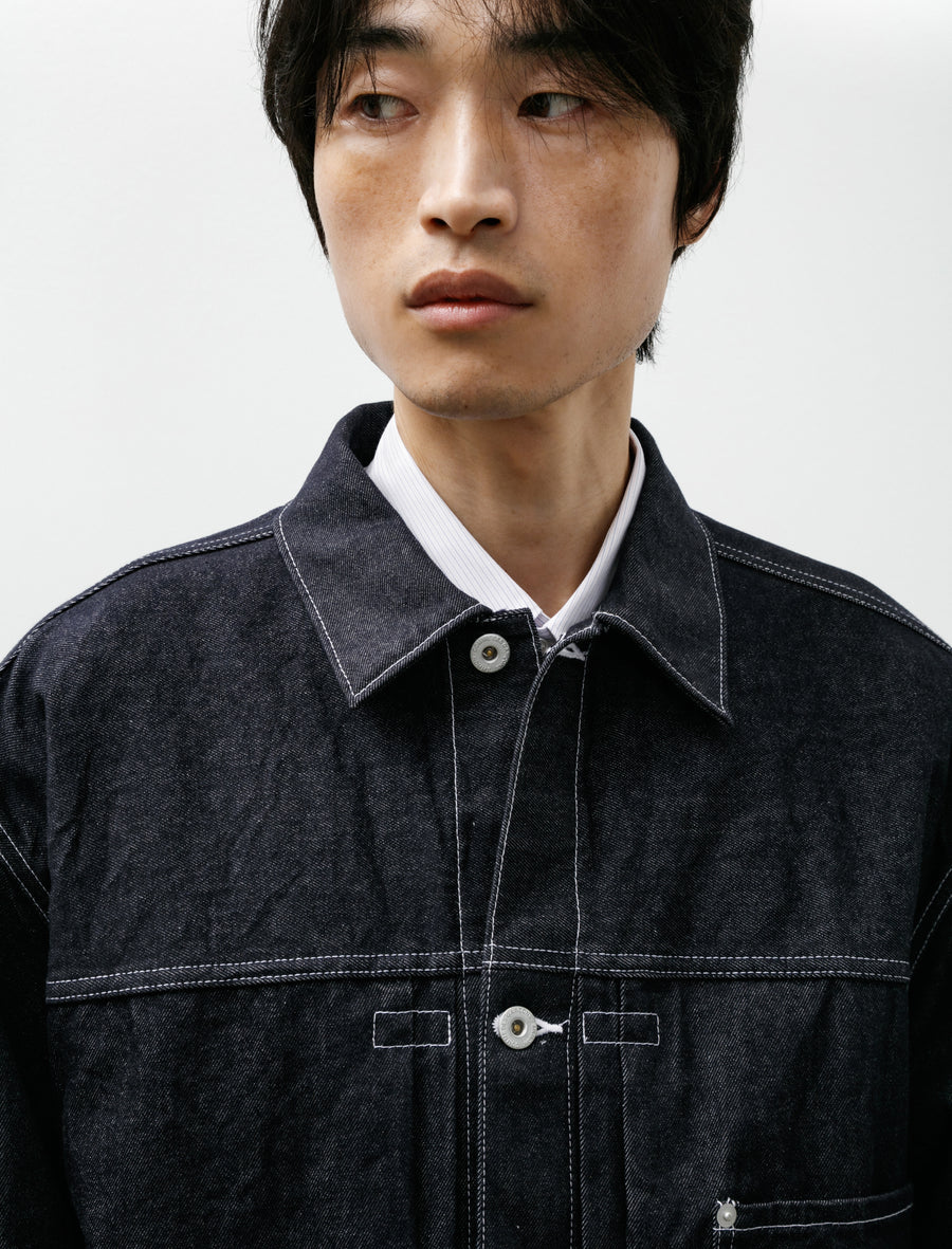 Denim Patch Pocket Jacket Indigo - Image 5